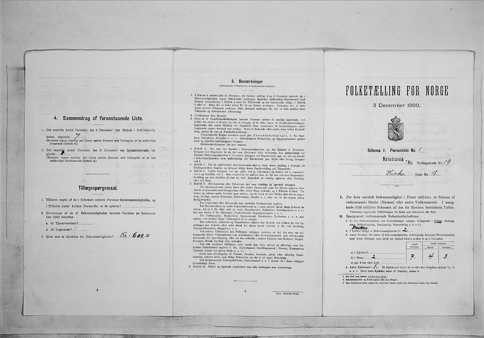 SAO, Folketelling 1900 for 0301 Kristiania kjøpstad, 1900, s. 45809