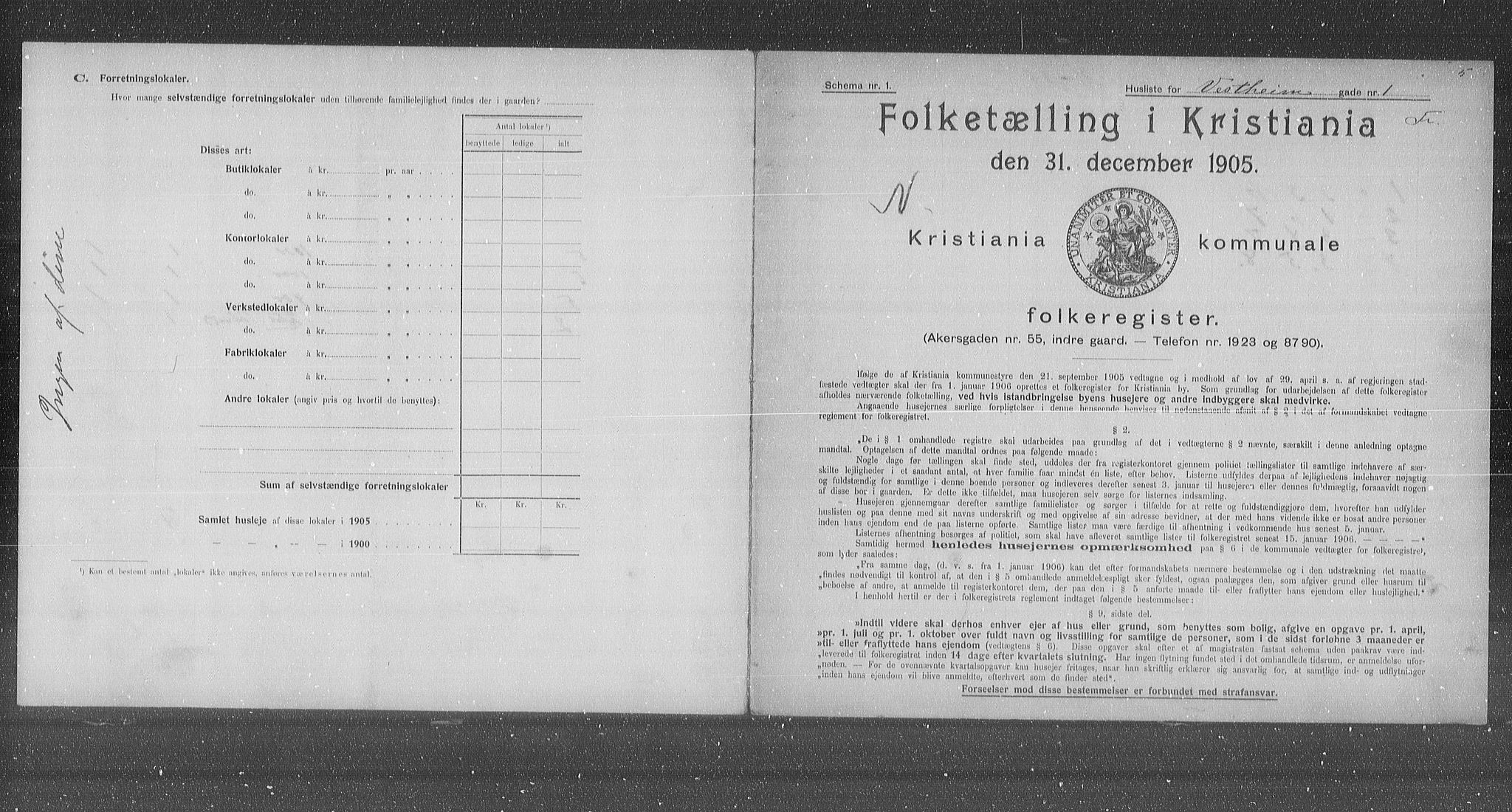 OBA, Kommunal folketelling 31.12.1905 for Kristiania kjøpstad, 1905, s. 64377