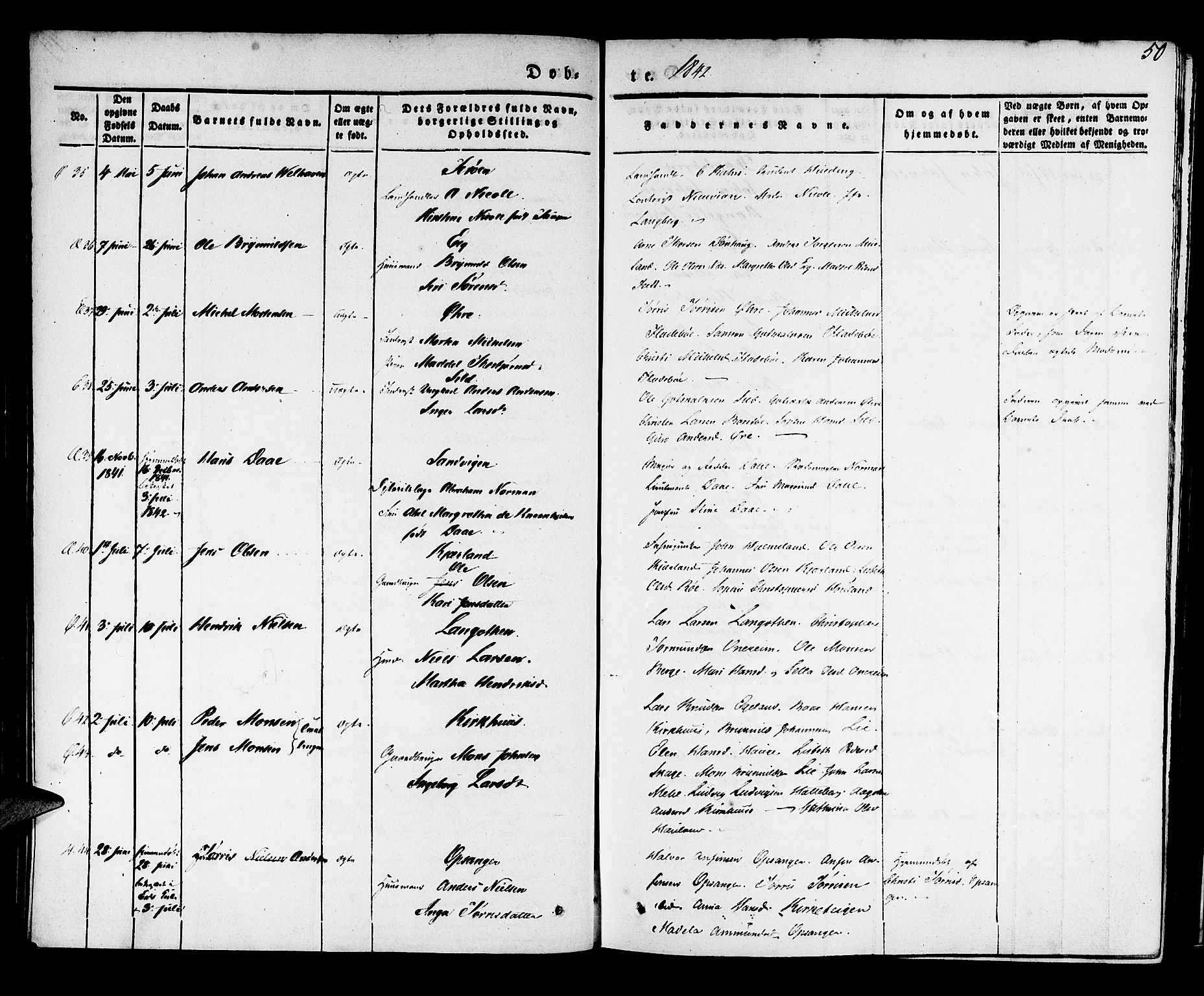Kvinnherad sokneprestembete, AV/SAB-A-76401/H/Haa: Ministerialbok nr. A 6, 1835-1843, s. 50