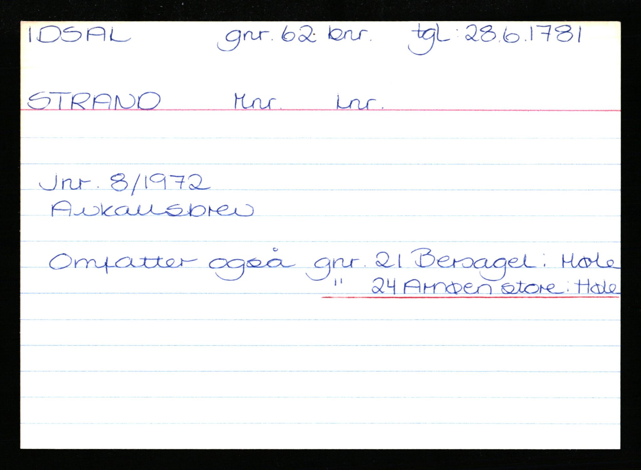 Statsarkivet i Stavanger, AV/SAST-A-101971/03/Y/Yk/L0020: Registerkort sortert etter gårdsnavn: Høle - Idsal, 1750-1930, s. 620