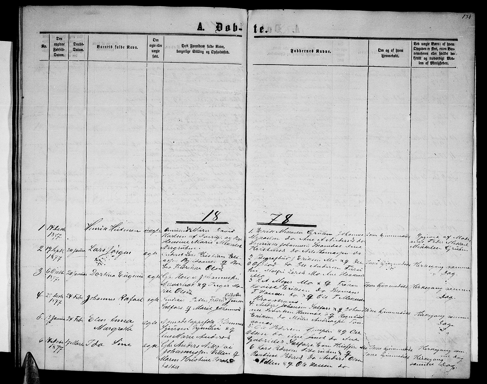 Ministerialprotokoller, klokkerbøker og fødselsregistre - Nordland, SAT/A-1459/827/L0415: Klokkerbok nr. 827C04, 1864-1886, s. 134