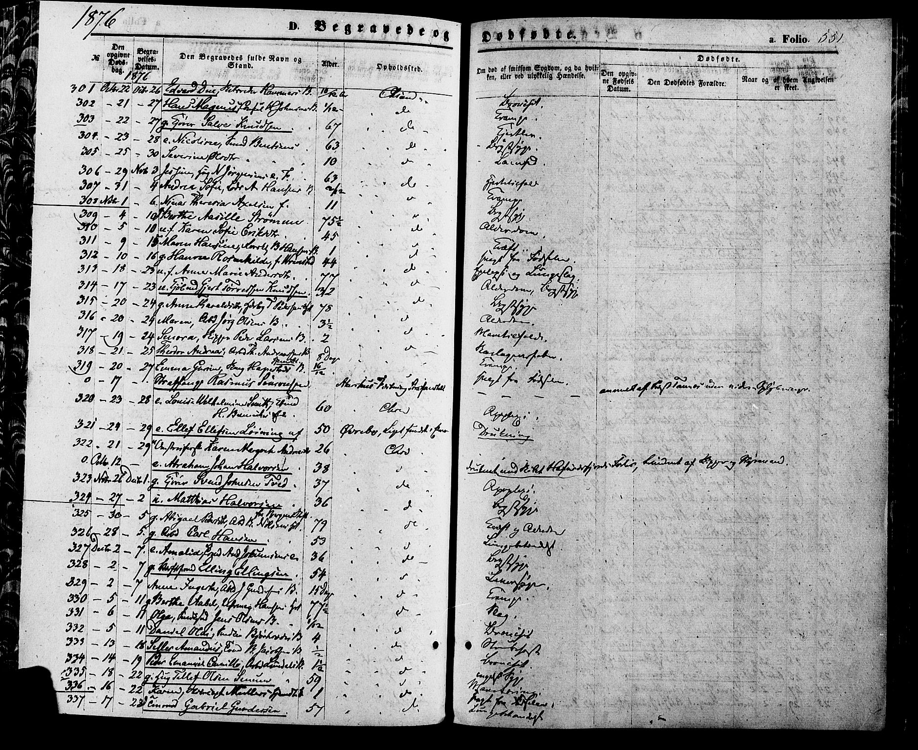 Kristiansand domprosti, AV/SAK-1112-0006/F/Fa/L0015: Ministerialbok nr. A 15, 1867-1880, s. 551
