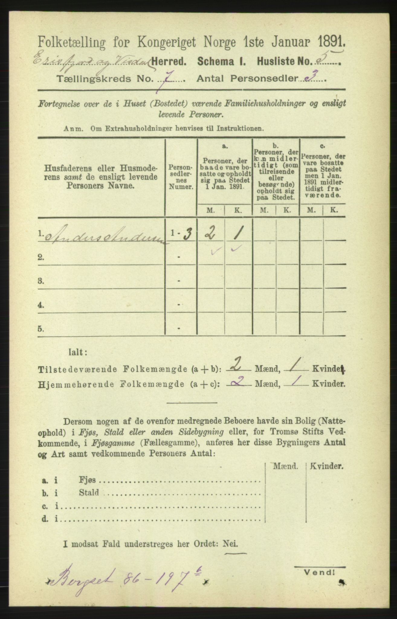 RA, Folketelling 1891 for 1542 Eresfjord og Vistdal herred, 1891, s. 1919