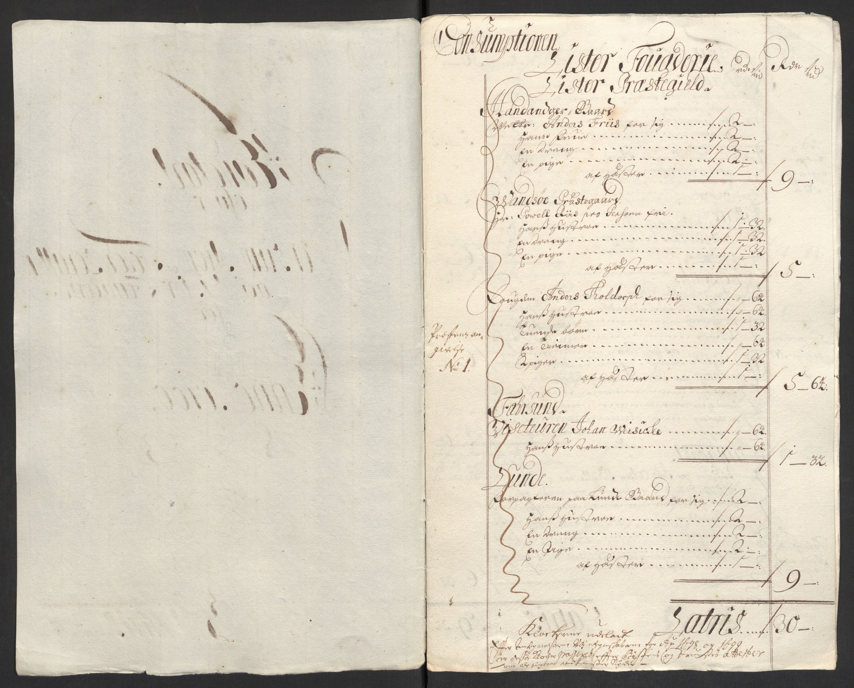 Rentekammeret inntil 1814, Reviderte regnskaper, Fogderegnskap, RA/EA-4092/R43/L2548: Fogderegnskap Lista og Mandal, 1700, s. 66