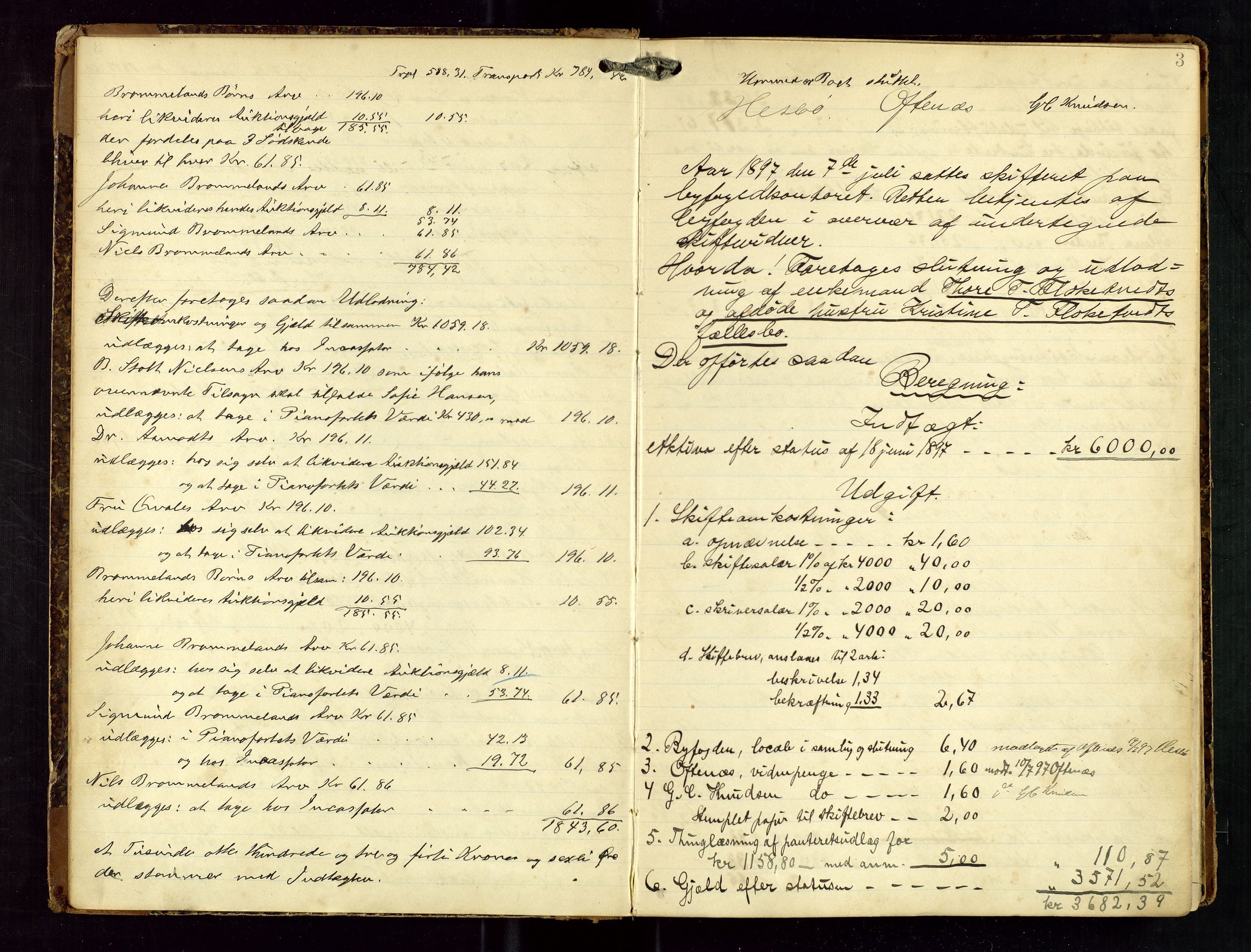 Haugesund tingrett, AV/SAST-A-101415/01/IV/IVD/L0001: Skifteutlodningsprotokoll, med register, 1897-1904, s. 2b-3a