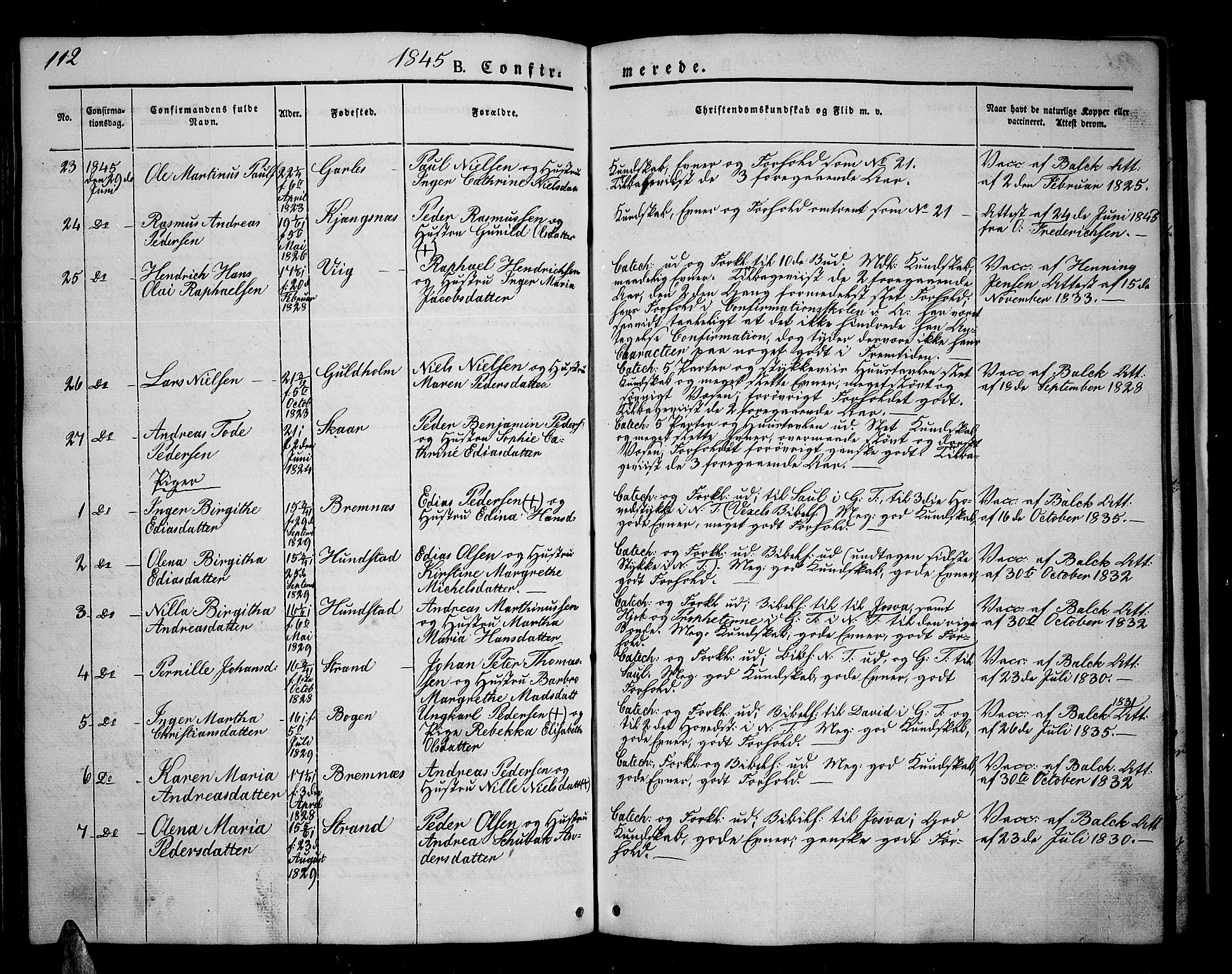 Kvæfjord sokneprestkontor, AV/SATØ-S-1323/G/Ga/Gab/L0002klokker: Klokkerbok nr. 2, 1841-1855, s. 112