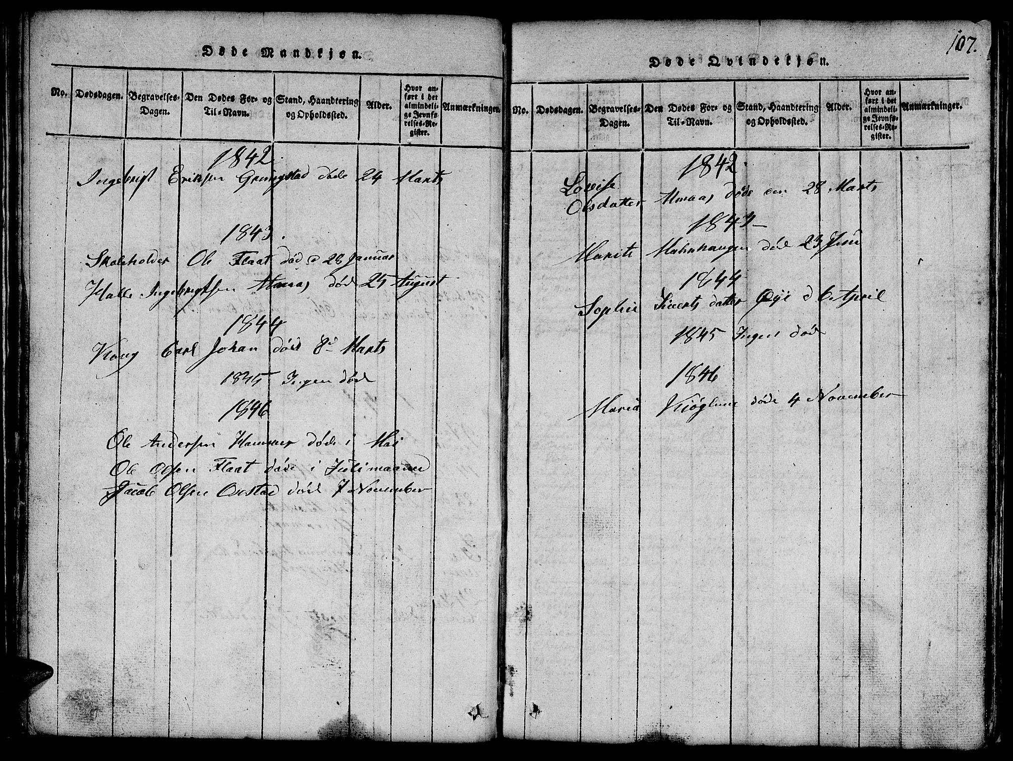 Ministerialprotokoller, klokkerbøker og fødselsregistre - Nord-Trøndelag, AV/SAT-A-1458/765/L0562: Klokkerbok nr. 765C01, 1817-1851, s. 107
