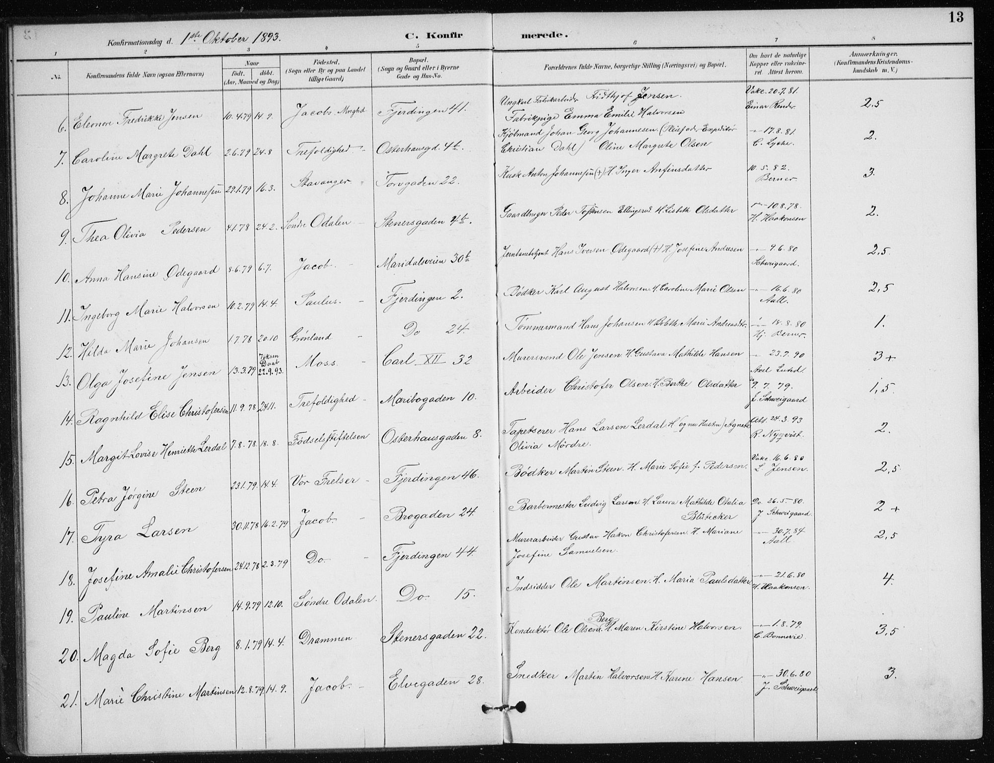 Jakob prestekontor Kirkebøker, AV/SAO-A-10850/F/Fa/L0008: Ministerialbok nr. 8, 1892-1924, s. 13
