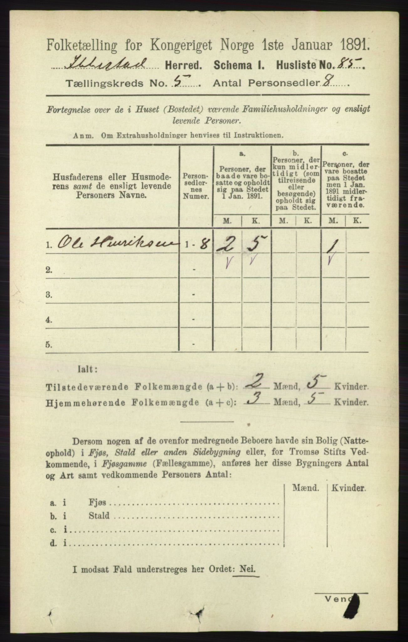 RA, Folketelling 1891 for 1917 Ibestad herred, 1891, s. 2929