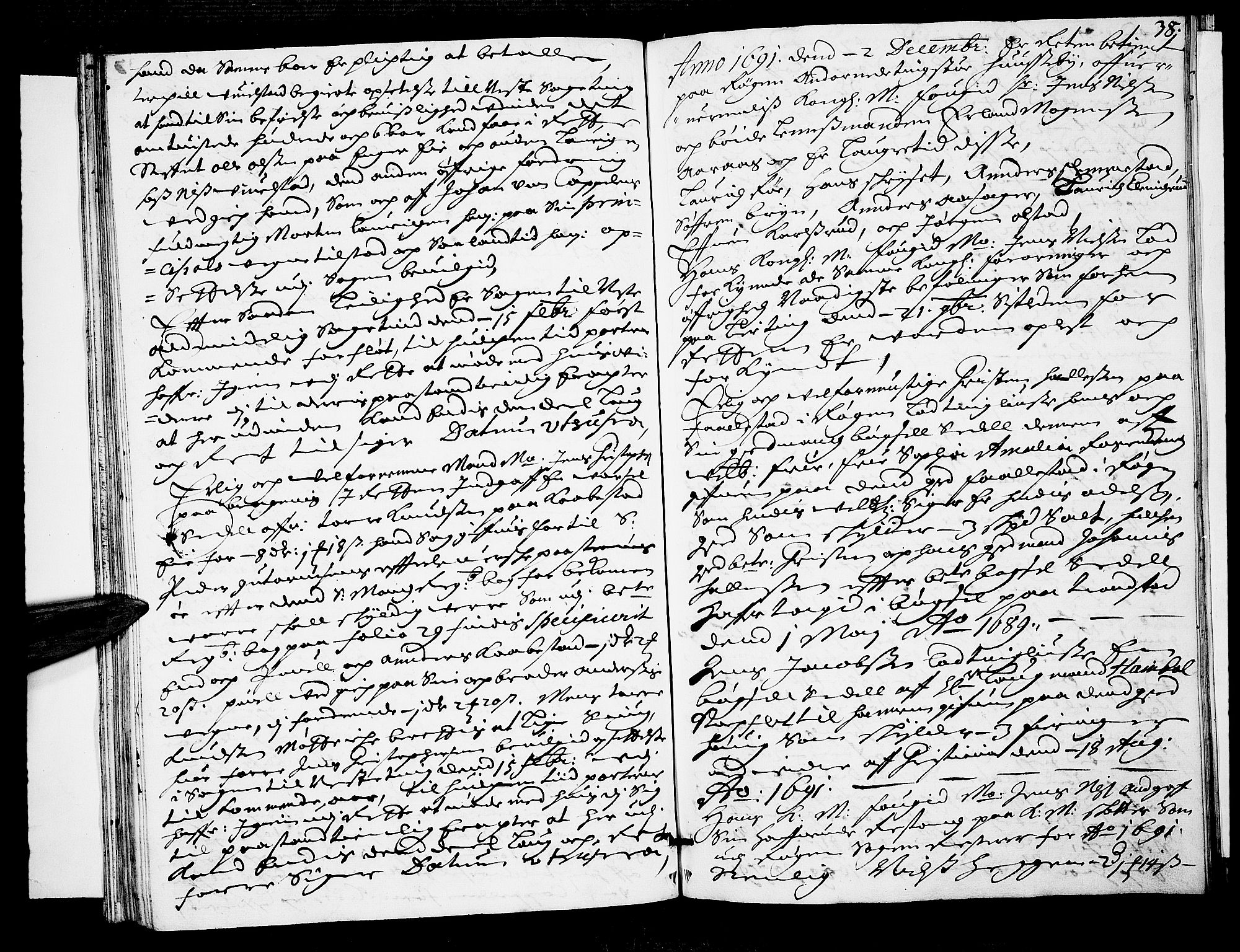 Lier, Røyken og Hurum sorenskriveri, AV/SAKO-A-89/F/Fa/L0032: Tingbok, 1691, s. 38