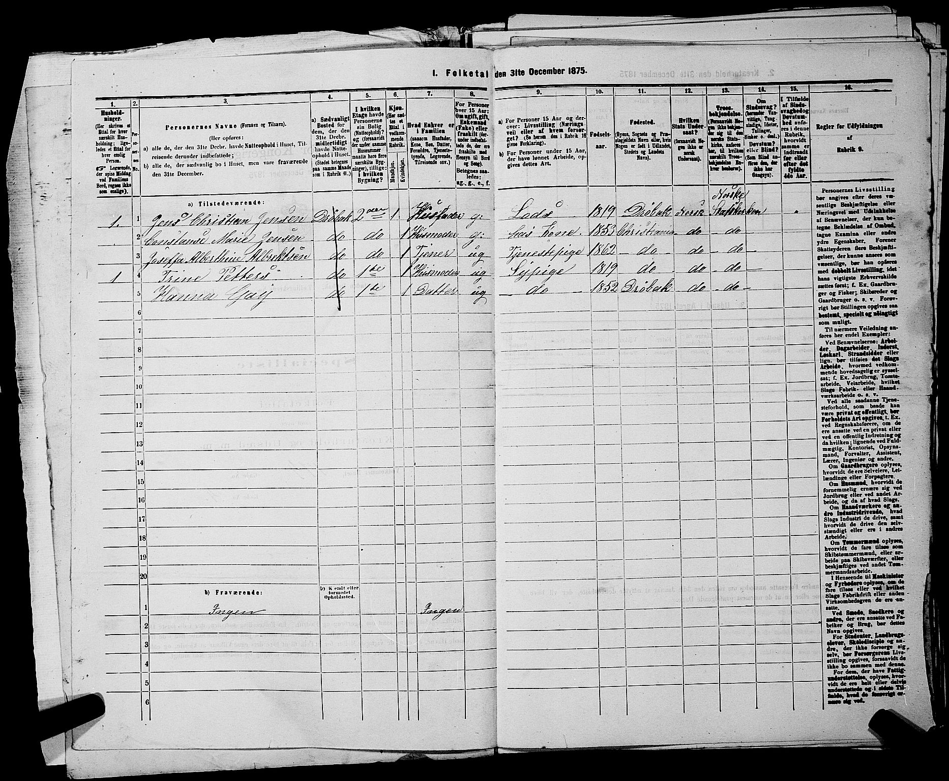 RA, Folketelling 1875 for 0203B Drøbak prestegjeld, Drøbak kjøpstad, 1875, s. 472