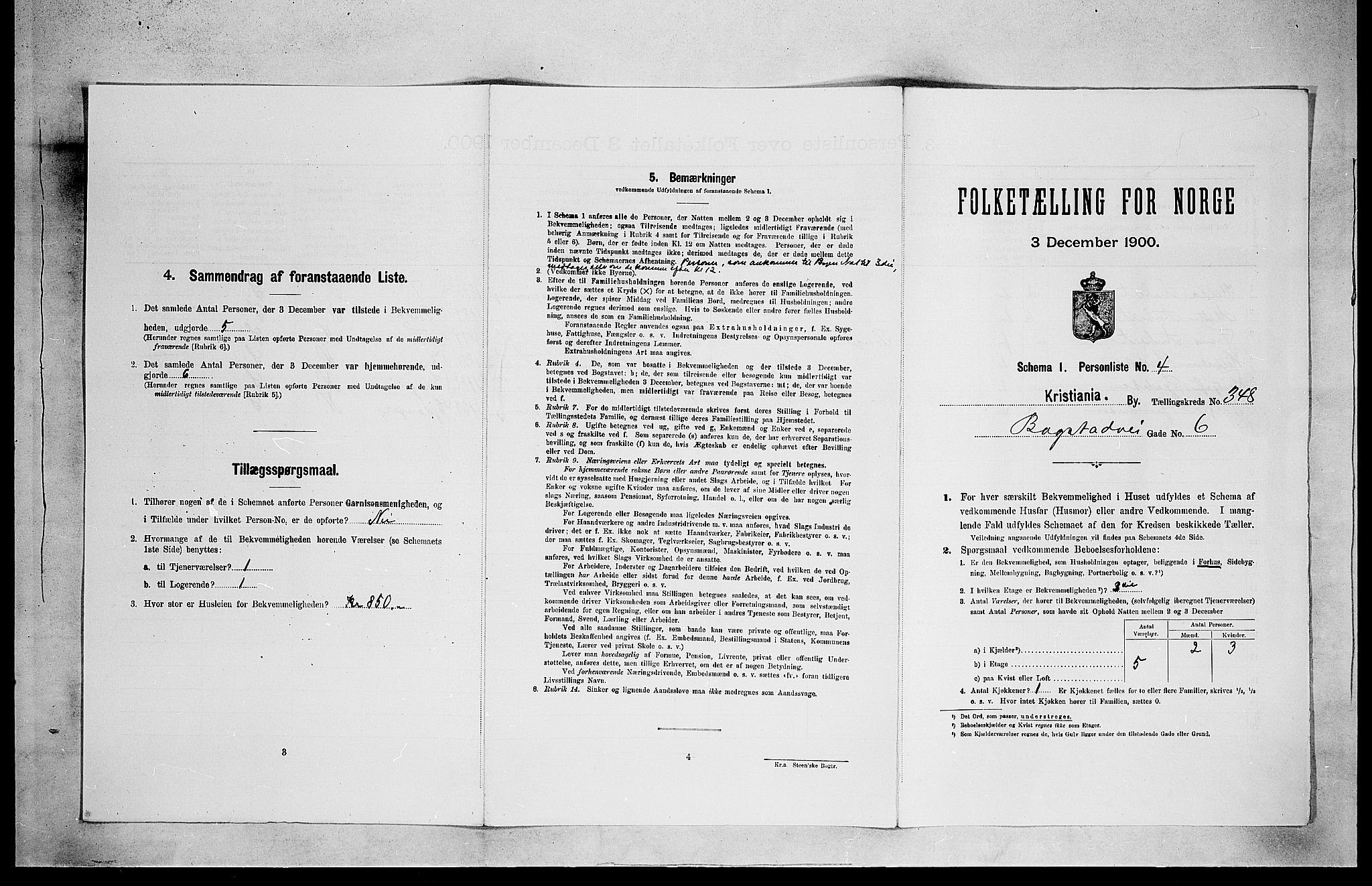 SAO, Folketelling 1900 for 0301 Kristiania kjøpstad, 1900, s. 6653