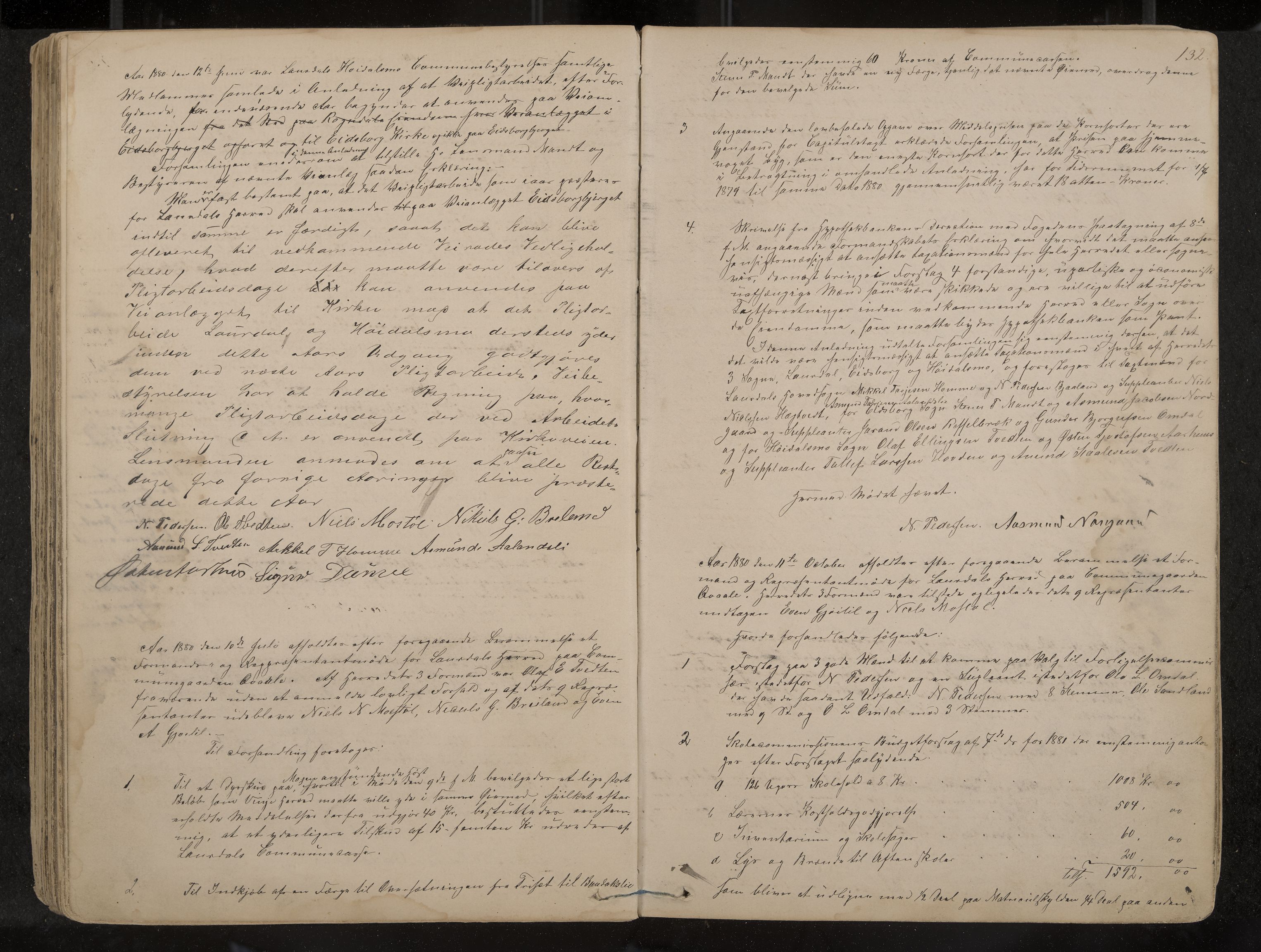 Lårdal formannskap og sentraladministrasjon, IKAK/0833021/A/L0002: Møtebok, 1865-1893, s. 132