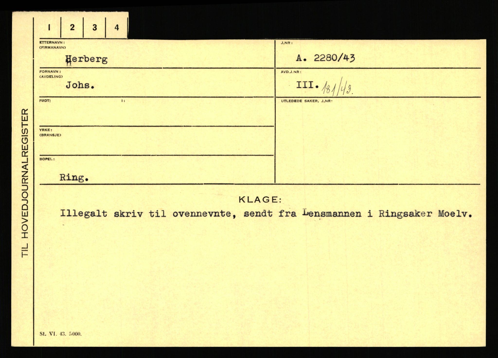 Statspolitiet - Hovedkontoret / Osloavdelingen, AV/RA-S-1329/C/Ca/L0006: Hanche - Hokstvedt, 1943-1945, s. 3842