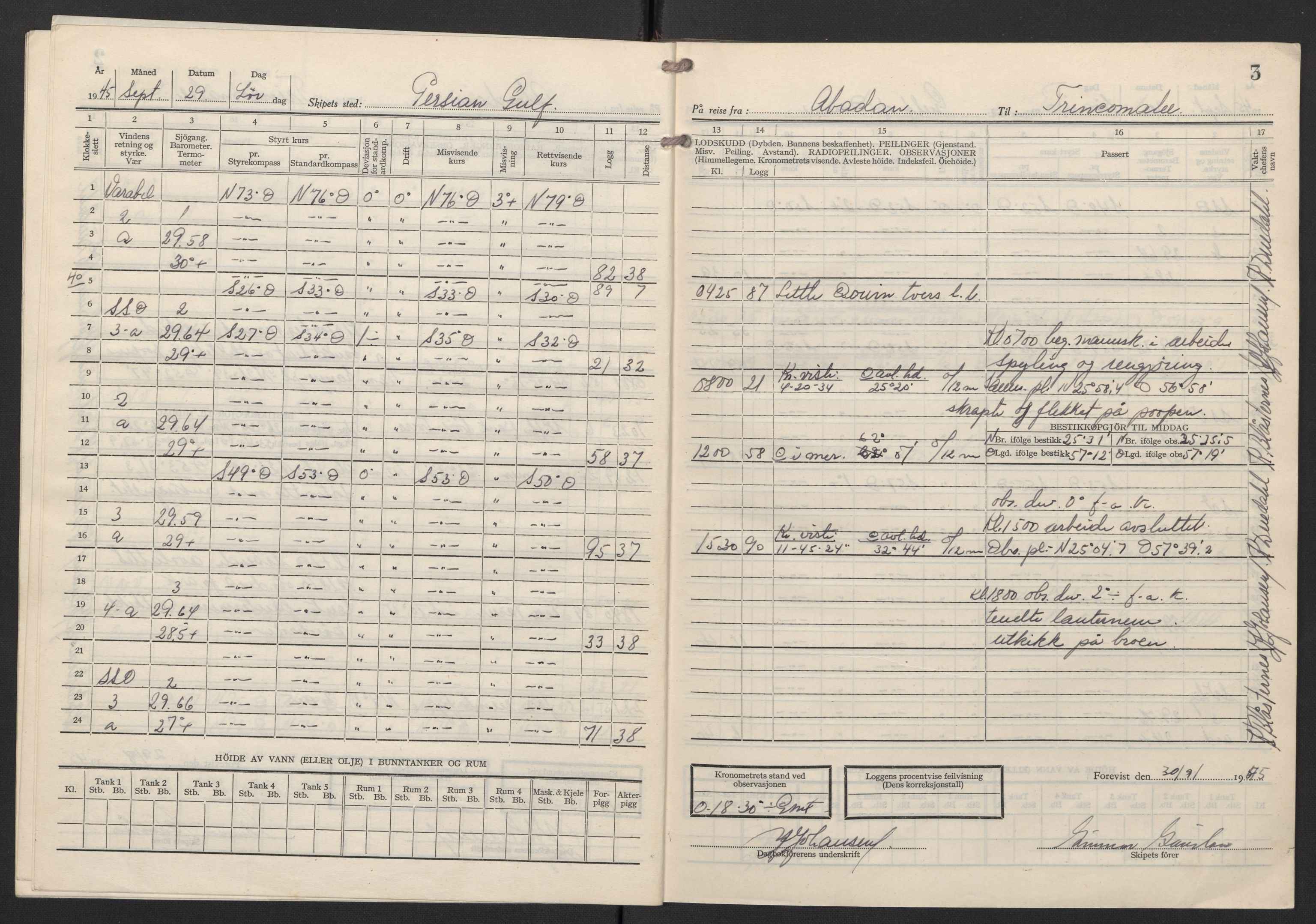 Nortraship, Skipsdagbøker, AV/RA-S-2168/F/L2813/0007: Boknr. 21525 - 21534 / Boknr. 21531 G. C. Brøvig, 1945