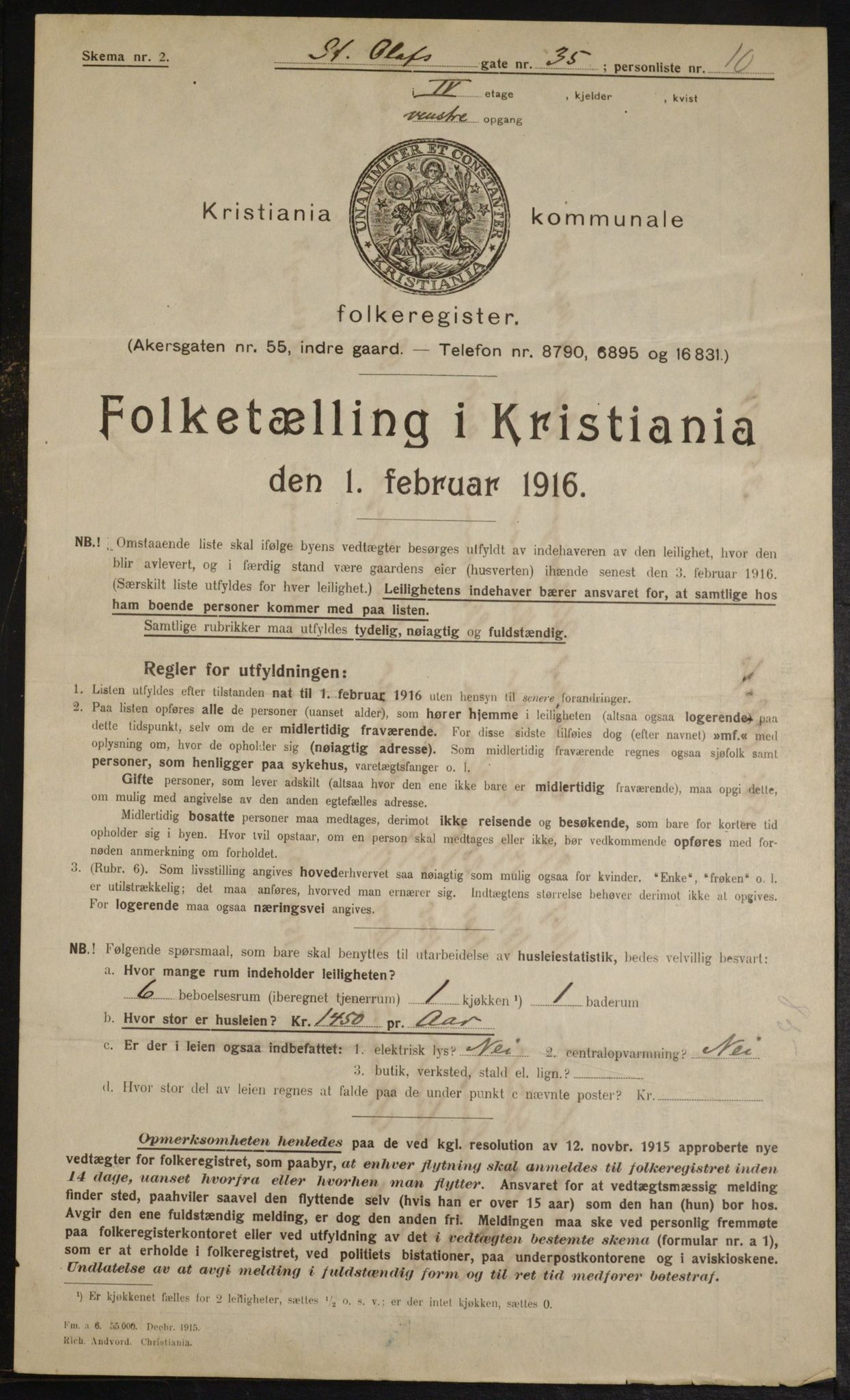 OBA, Kommunal folketelling 1.2.1916 for Kristiania, 1916, s. 90560