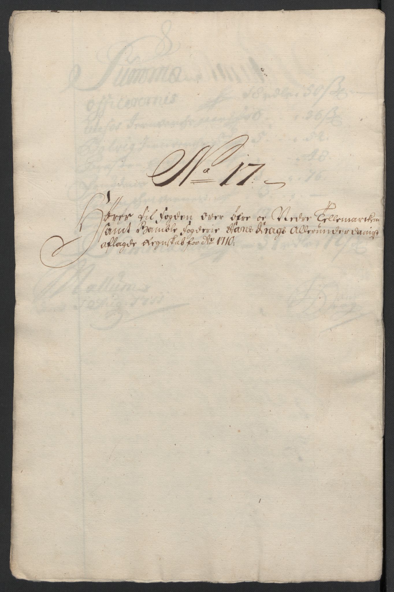 Rentekammeret inntil 1814, Reviderte regnskaper, Fogderegnskap, AV/RA-EA-4092/R36/L2119: Fogderegnskap Øvre og Nedre Telemark og Bamble, 1710, s. 124