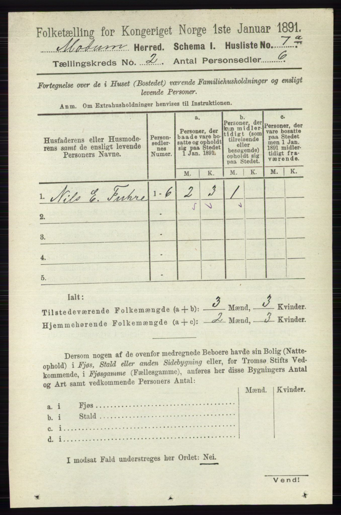 RA, Folketelling 1891 for 0623 Modum herred, 1891, s. 439