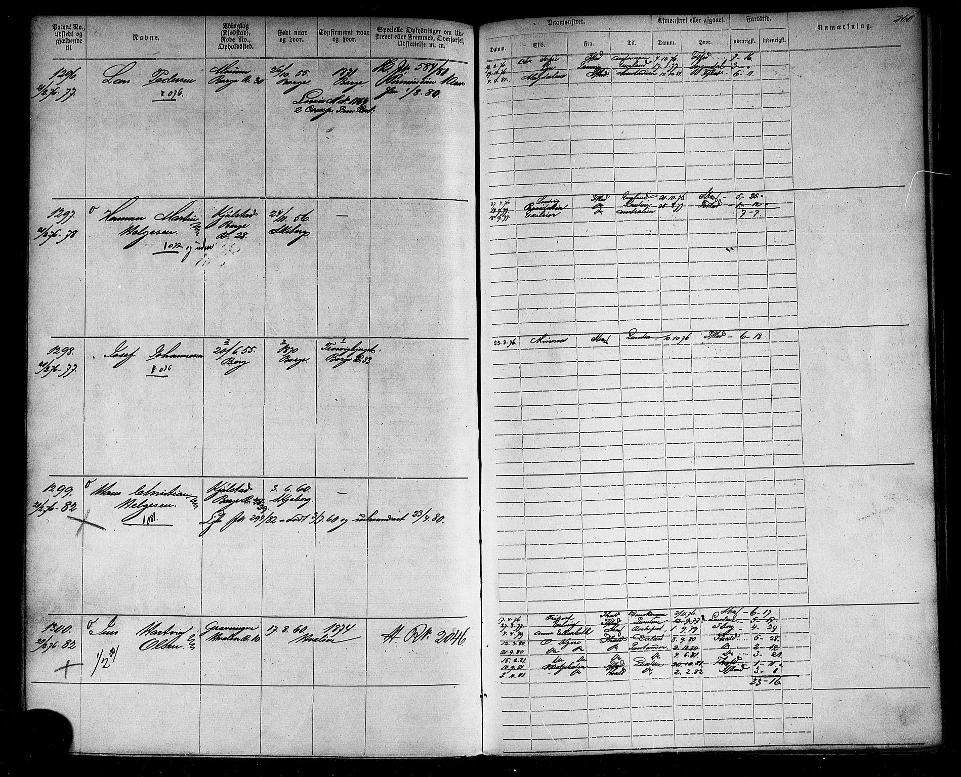 Fredrikstad mønstringskontor, SAO/A-10569b/F/Fc/Fca/L0003: Annotasjonsrulle, 1868-1885, s. 264