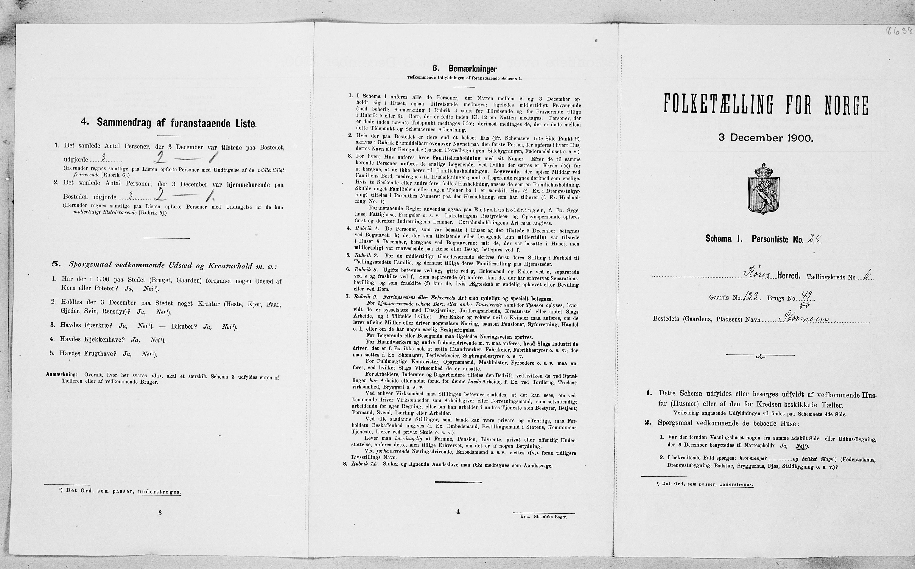 SAT, Folketelling 1900 for 1640 Røros herred, 1900, s. 820