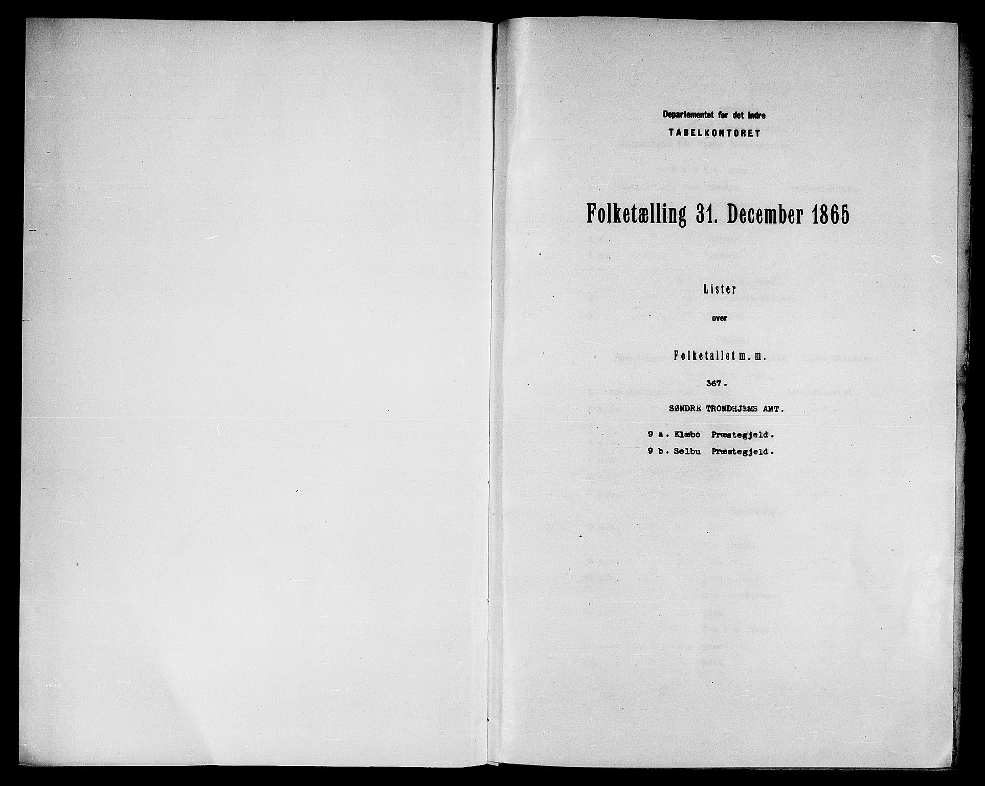 RA, Folketelling 1865 for 1662P Klæbu prestegjeld, 1865, s. 3