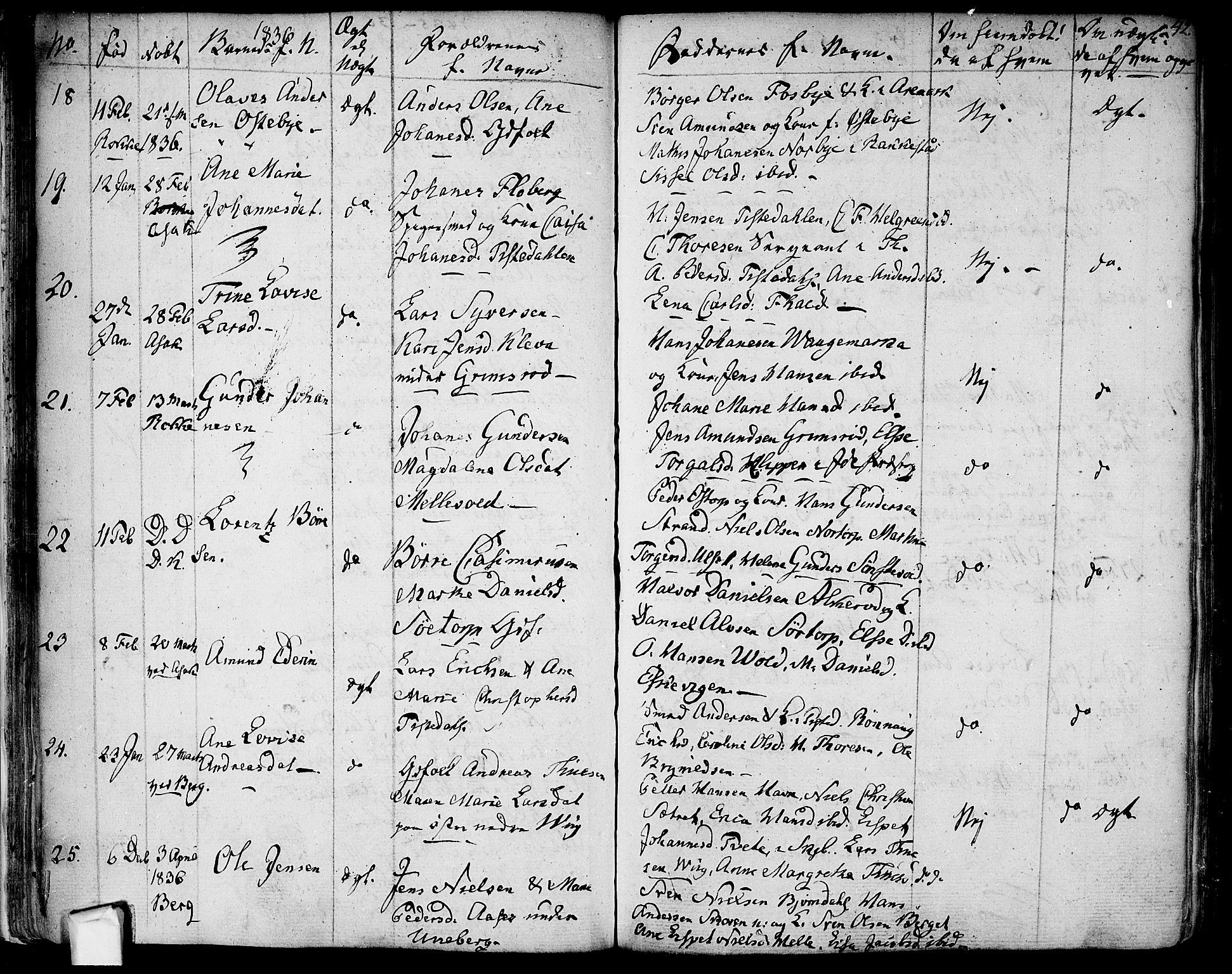 Berg prestekontor Kirkebøker, AV/SAO-A-10902/F/Fa/L0003: Ministerialbok nr. I 3, 1832-1842, s. 42