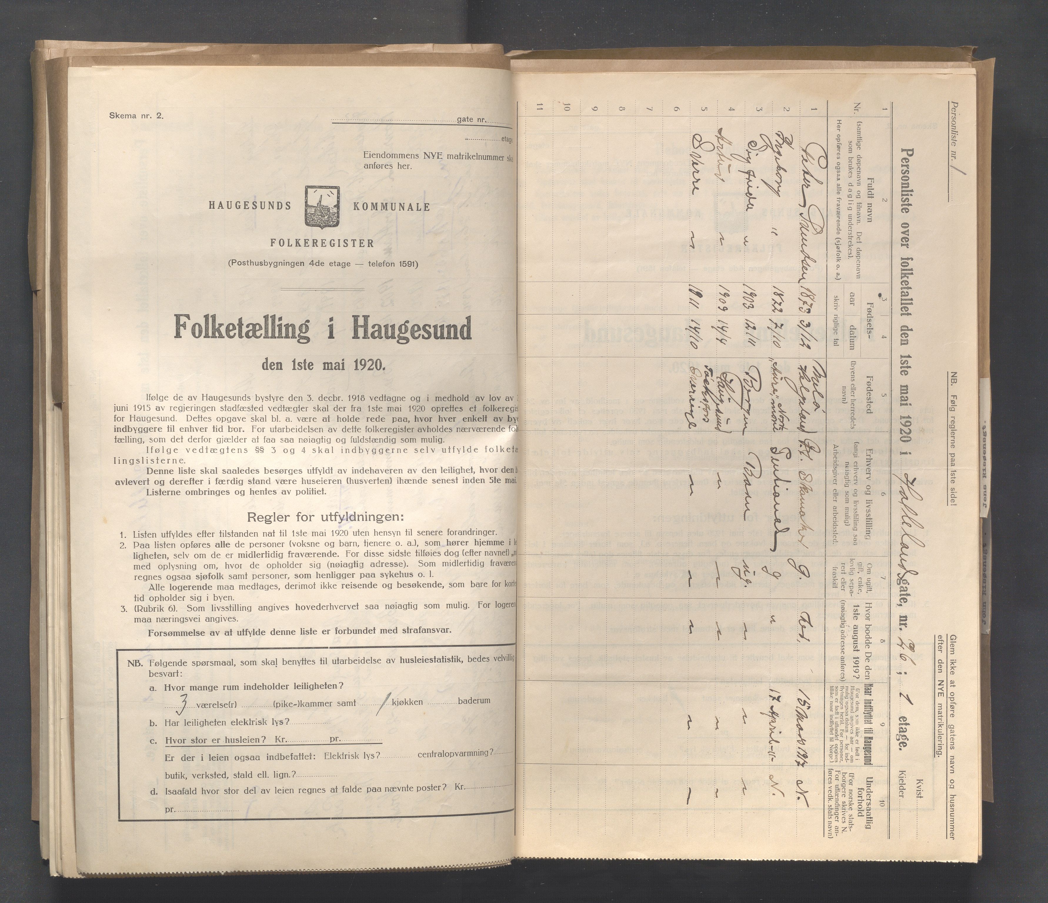 IKAR, Kommunal folketelling 1.5.1920 for Haugesund, 1920, s. 6389