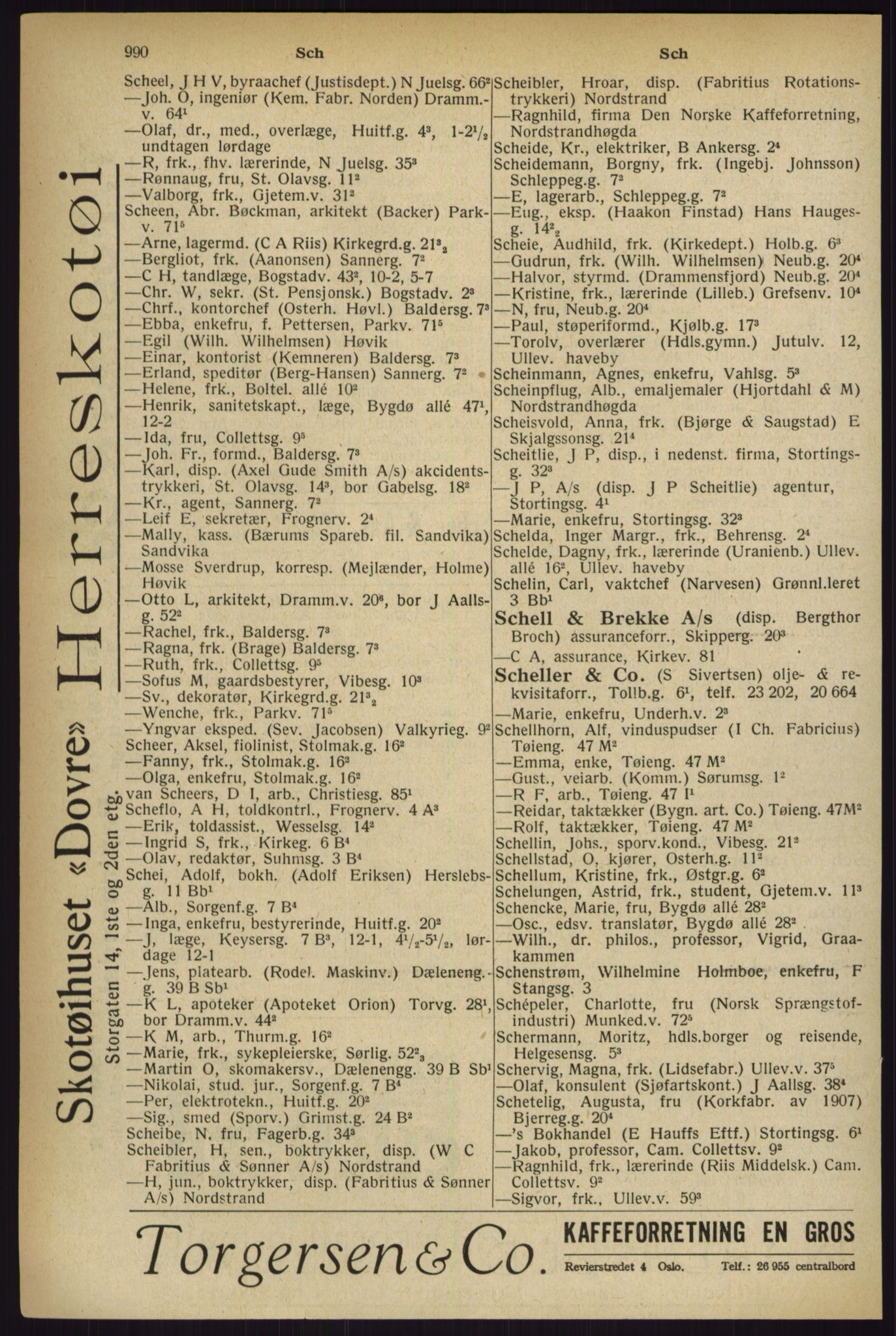 Kristiania/Oslo adressebok, PUBL/-, 1927, s. 990