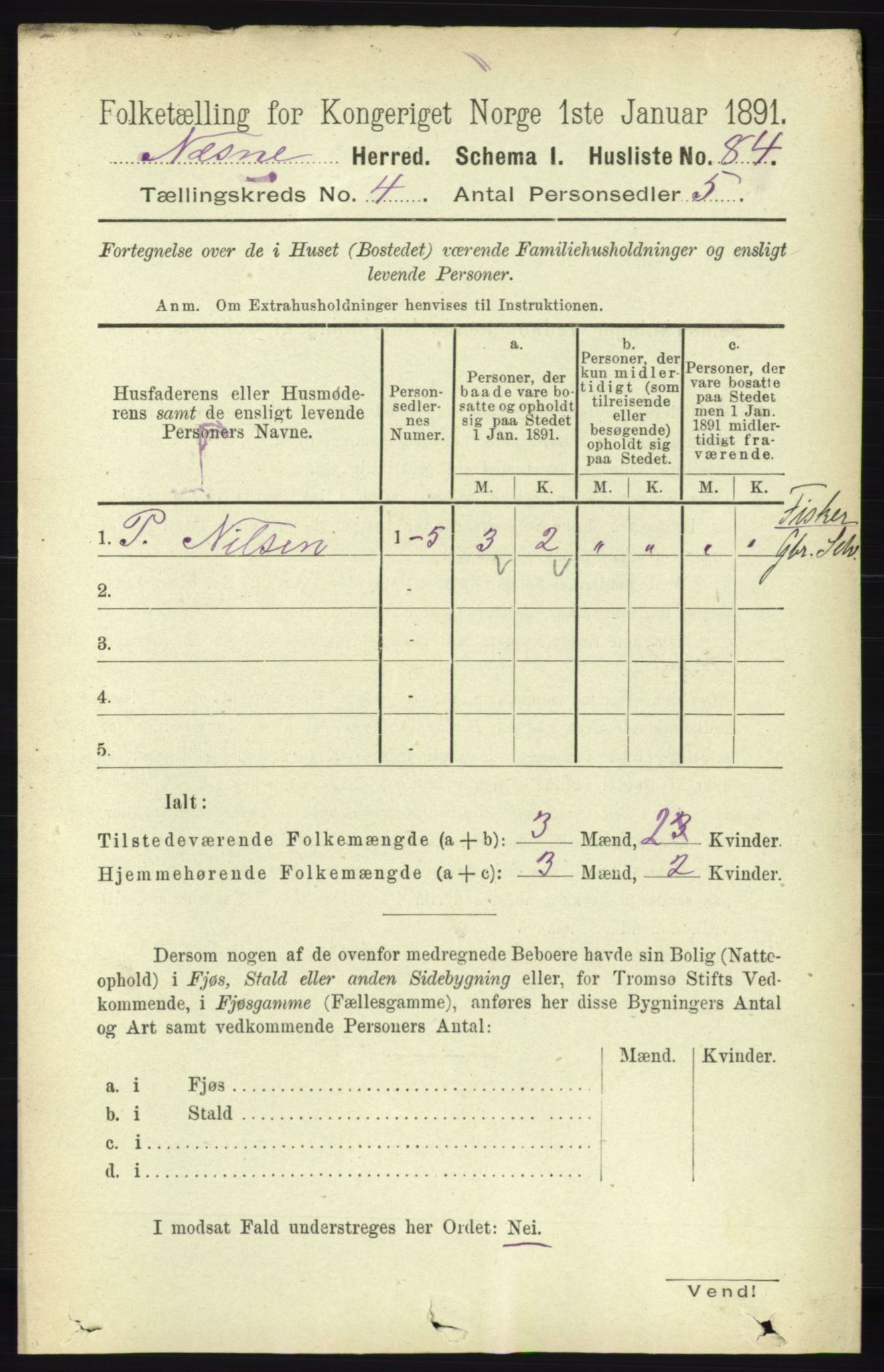 RA, Folketelling 1891 for 1828 Nesna herred, 1891, s. 2171