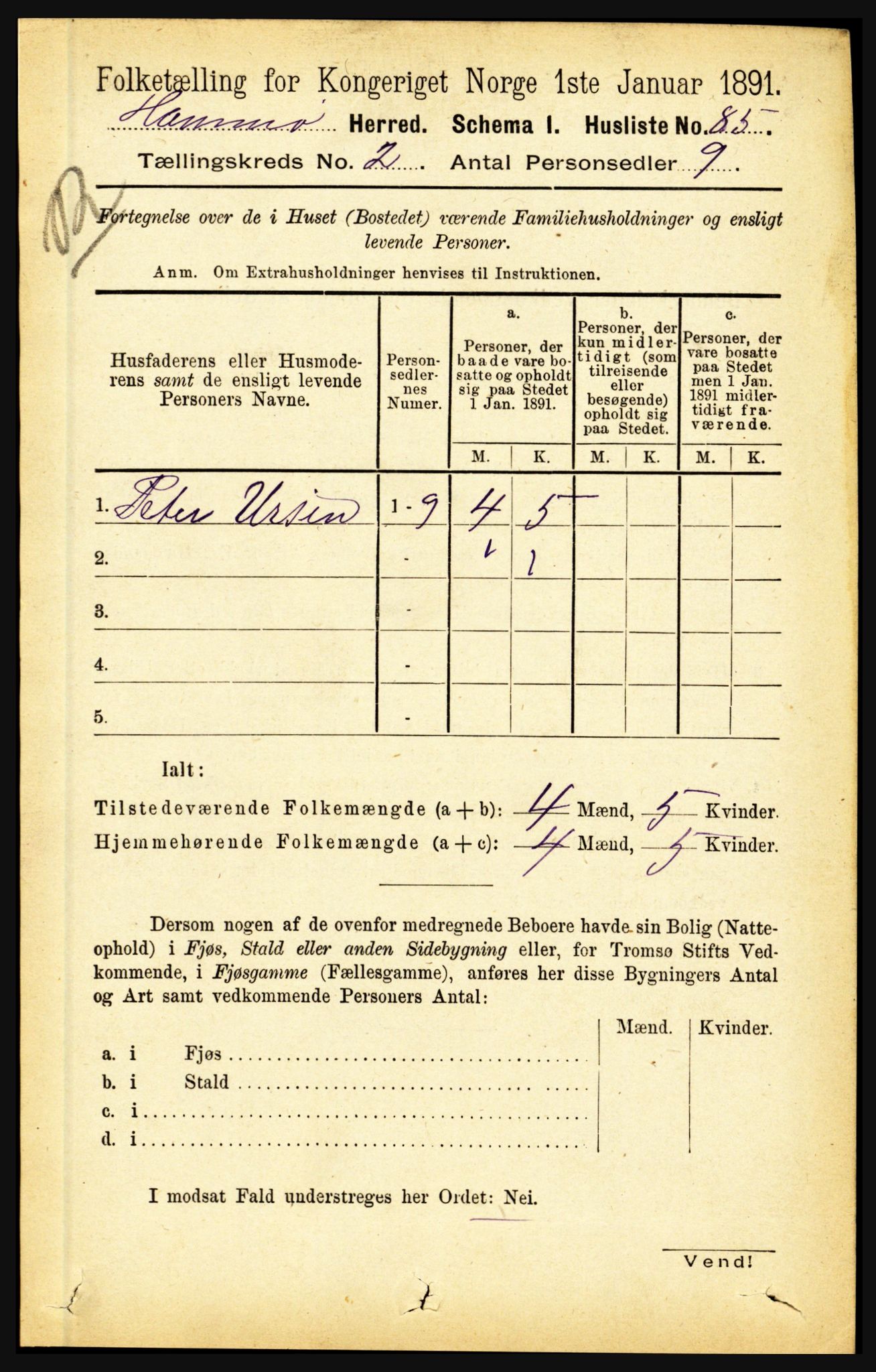 RA, Folketelling 1891 for 1849 Hamarøy herred, 1891, s. 573