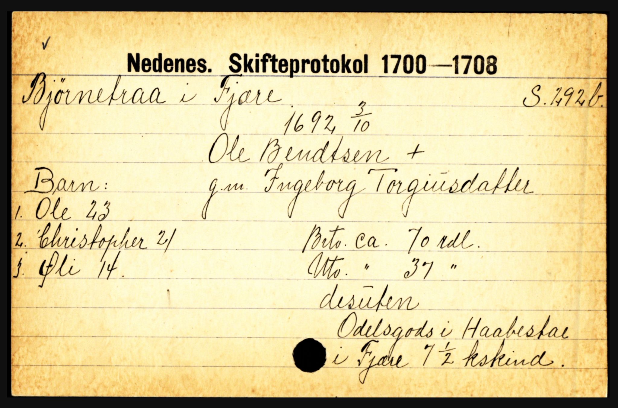 Nedenes sorenskriveri før 1824, AV/SAK-1221-0007/H, s. 2941