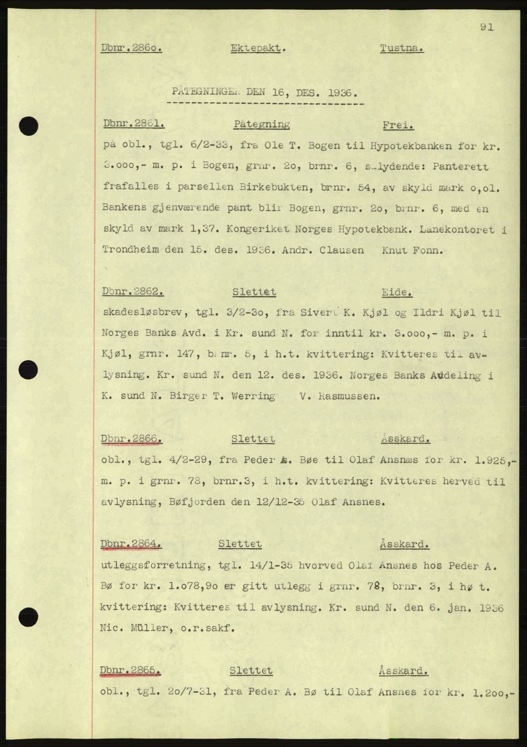 Nordmøre sorenskriveri, SAT/A-4132/1/2/2Ca: Pantebok nr. C80, 1936-1939, Dagboknr: 2860/1936