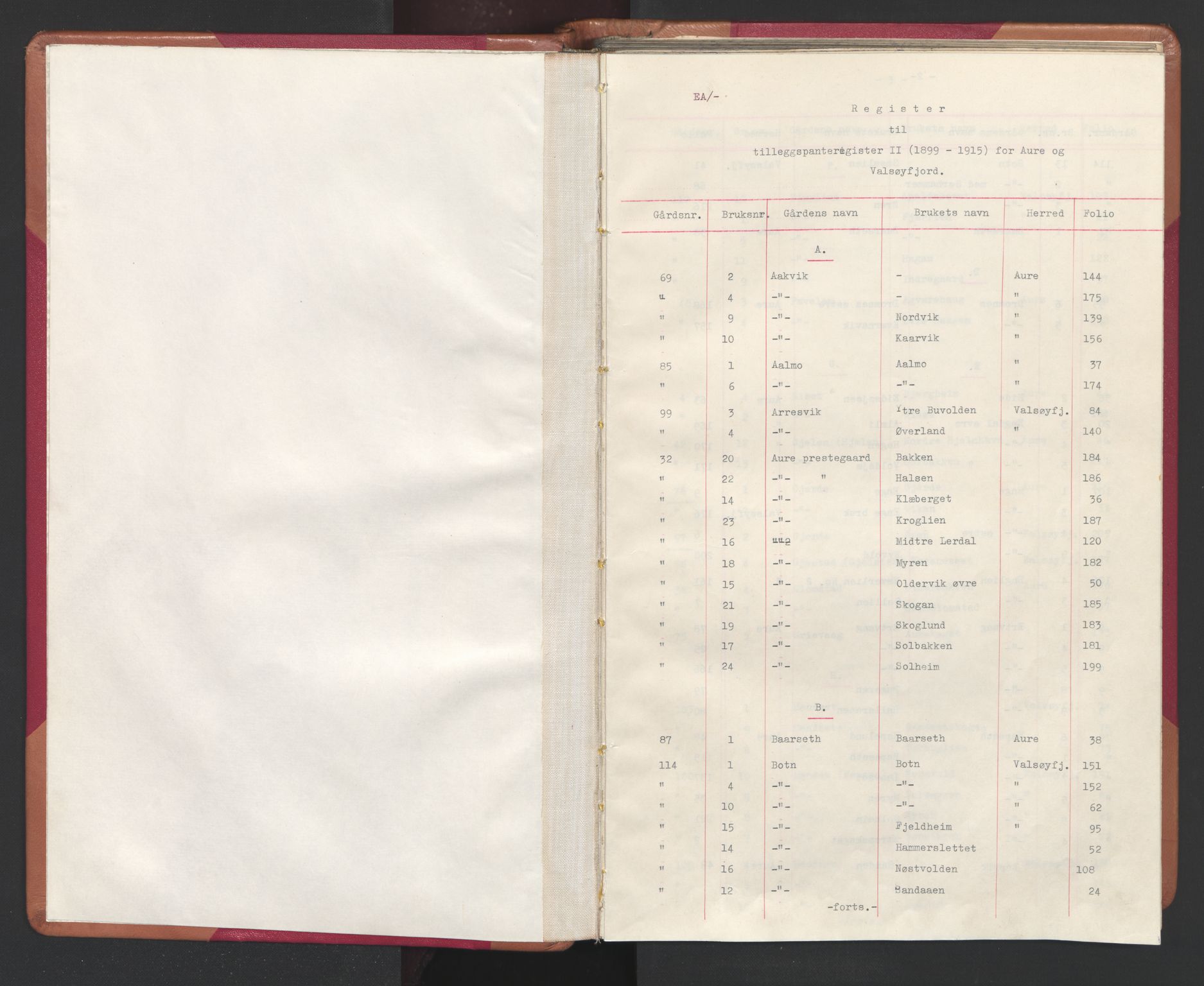 Nordmøre sorenskriveri, SAT/A-4132/1/2/2A/L0045: Panteregister nr. 45, 1899-1919, s. 0-1