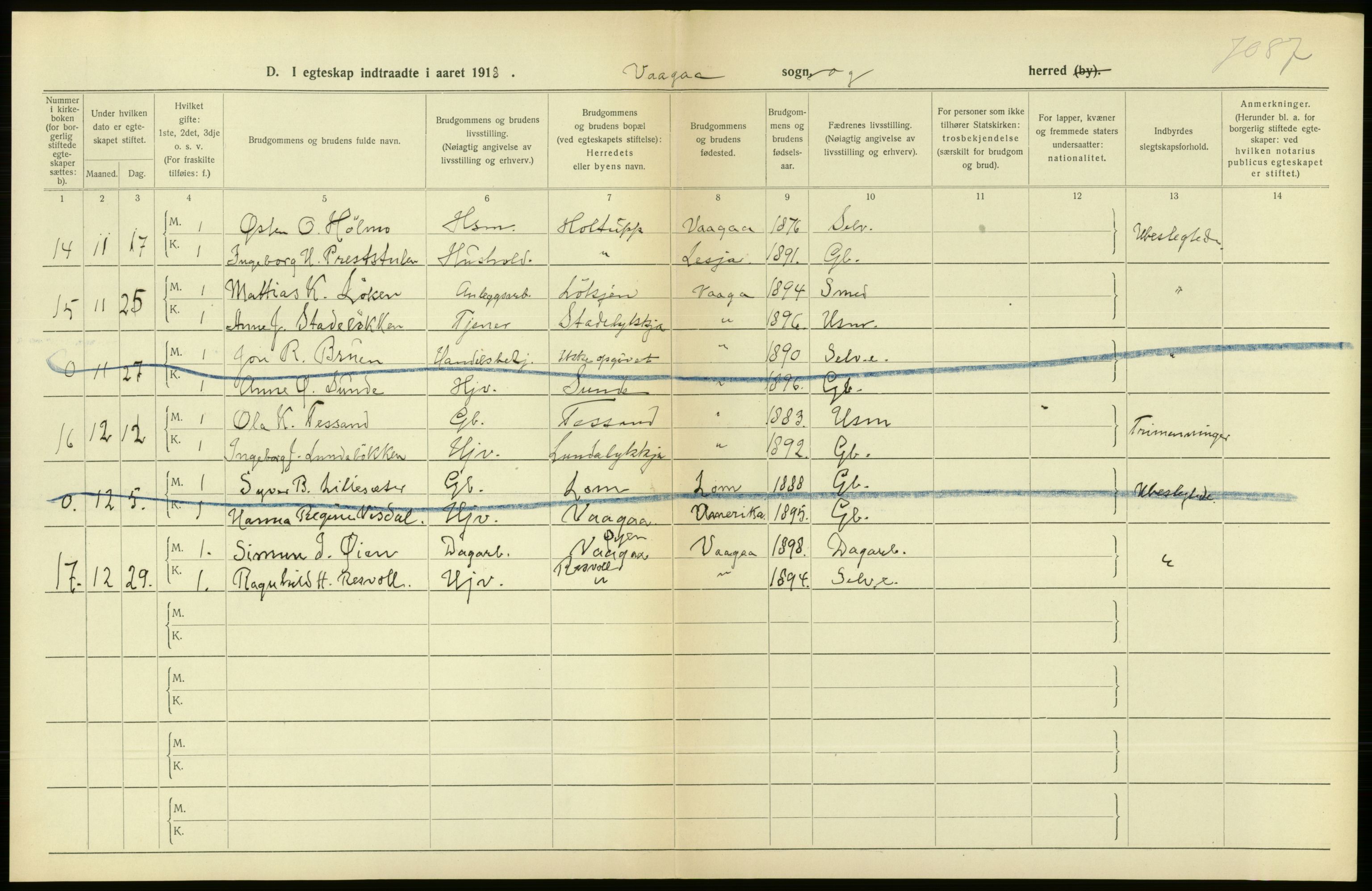 Statistisk sentralbyrå, Sosiodemografiske emner, Befolkning, RA/S-2228/D/Df/Dfb/Dfbh/L0016: Oppland fylke: Gifte, dødfødte. Bygder og byer., 1918, s. 27