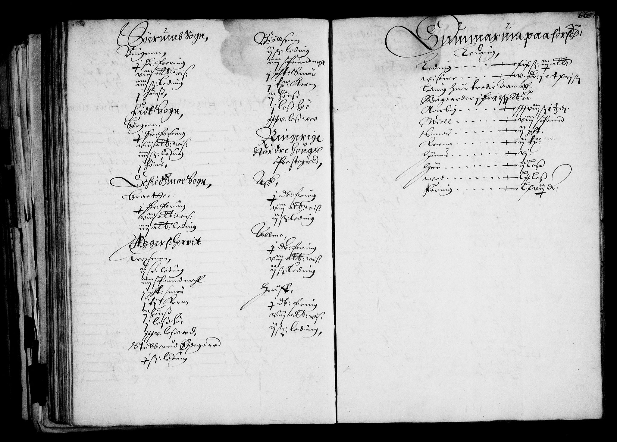 Rentekammeret inntil 1814, Realistisk ordnet avdeling, RA/EA-4070/N/Na/L0001: [XI f]: Akershus stifts jordebok, 1652, s. 664b-665a