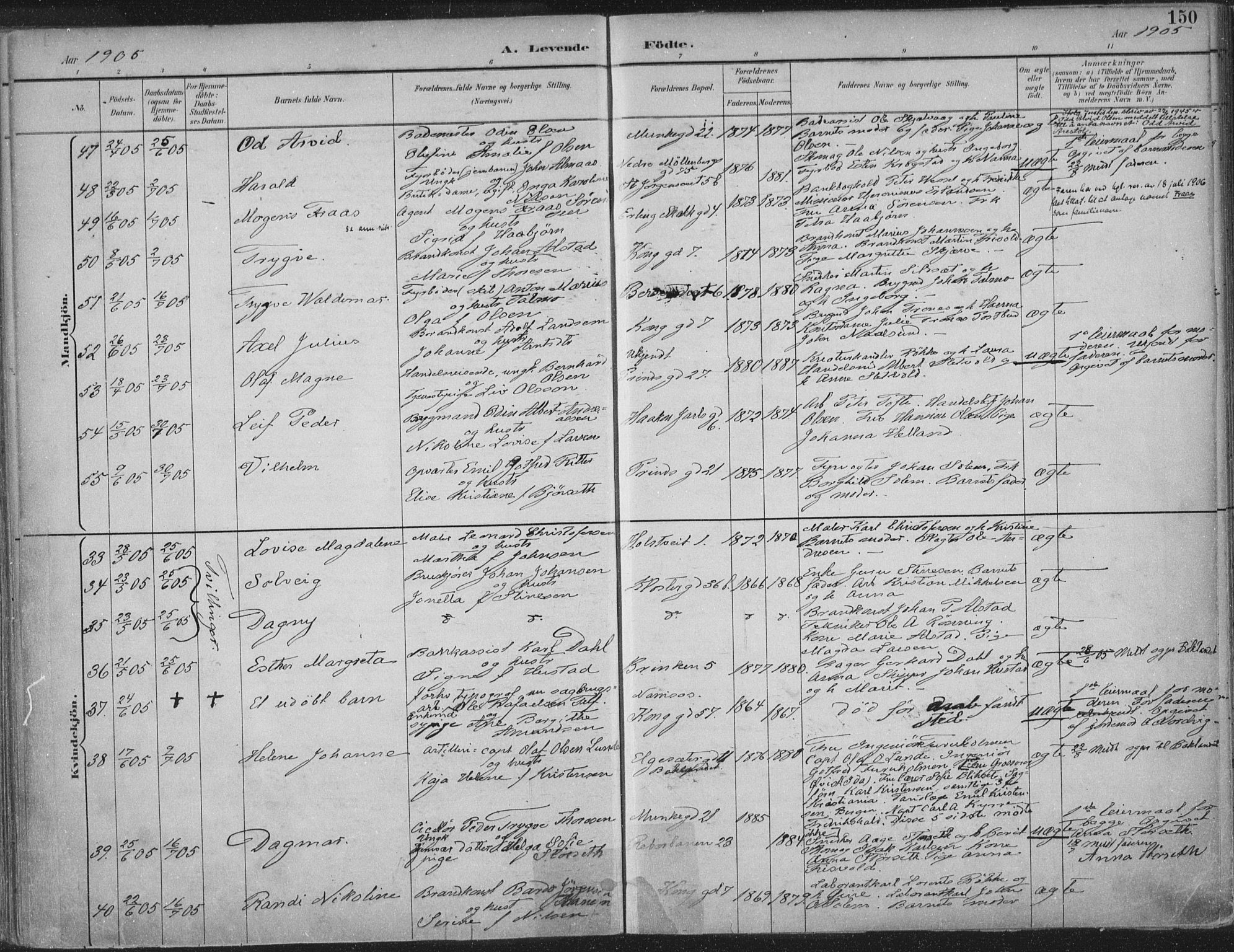 Ministerialprotokoller, klokkerbøker og fødselsregistre - Sør-Trøndelag, SAT/A-1456/601/L0062: Ministerialbok nr. 601A30, 1891-1911, s. 150