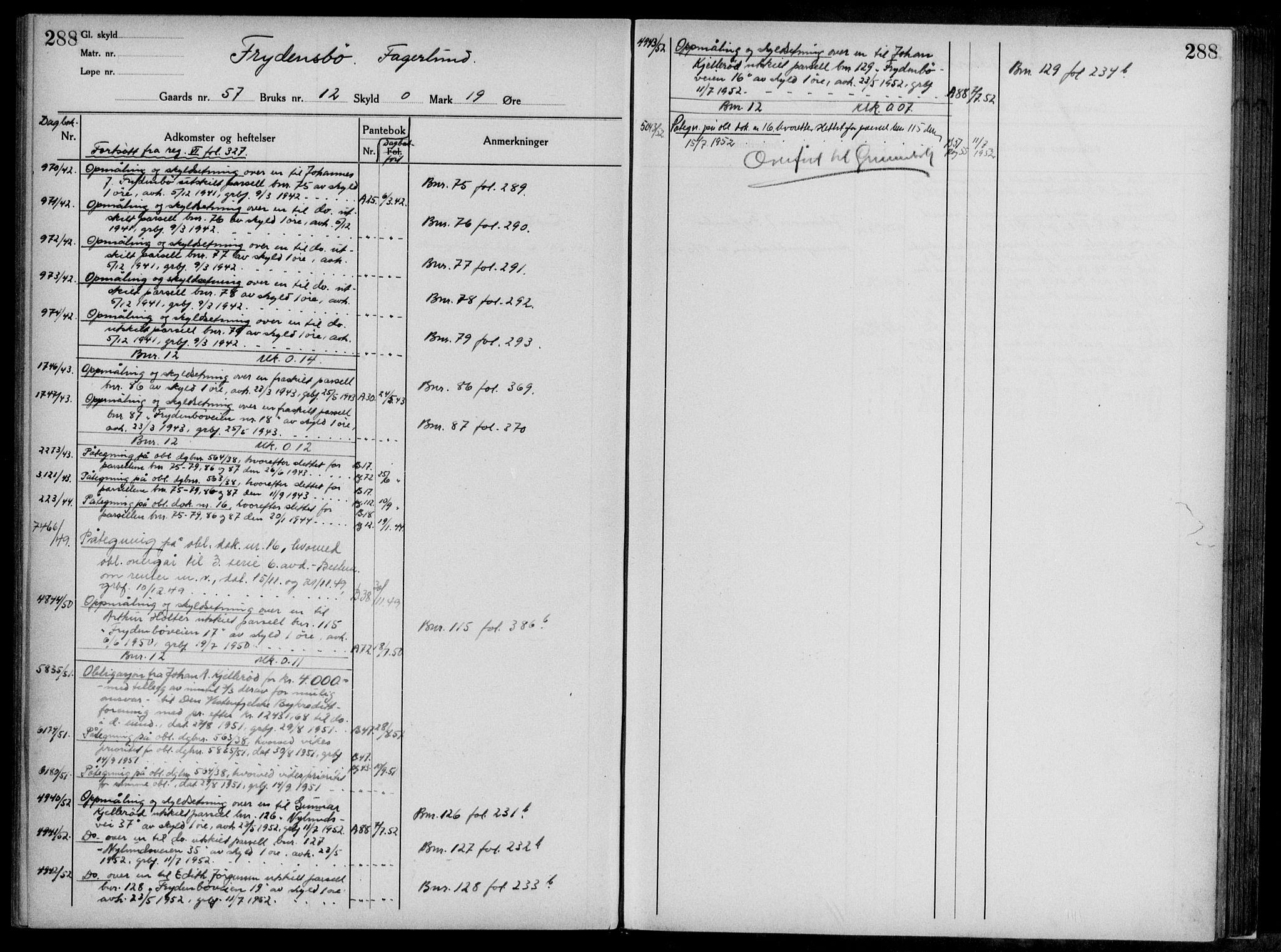 Midhordland sorenskriveri, AV/SAB-A-3001/1/G/Ga/Gab/L0117: Panteregister nr. II.A.b.117, s. 288