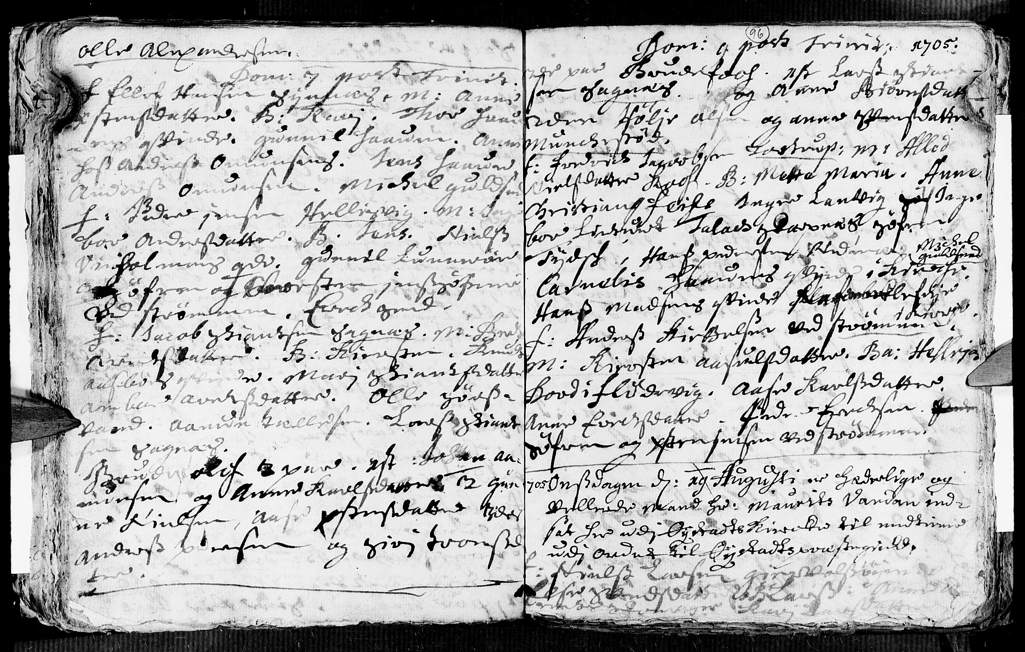 Øyestad sokneprestkontor, AV/SAK-1111-0049/F/Fa/L0002: Ministerialbok nr. A 2, 1692-1722, s. 96