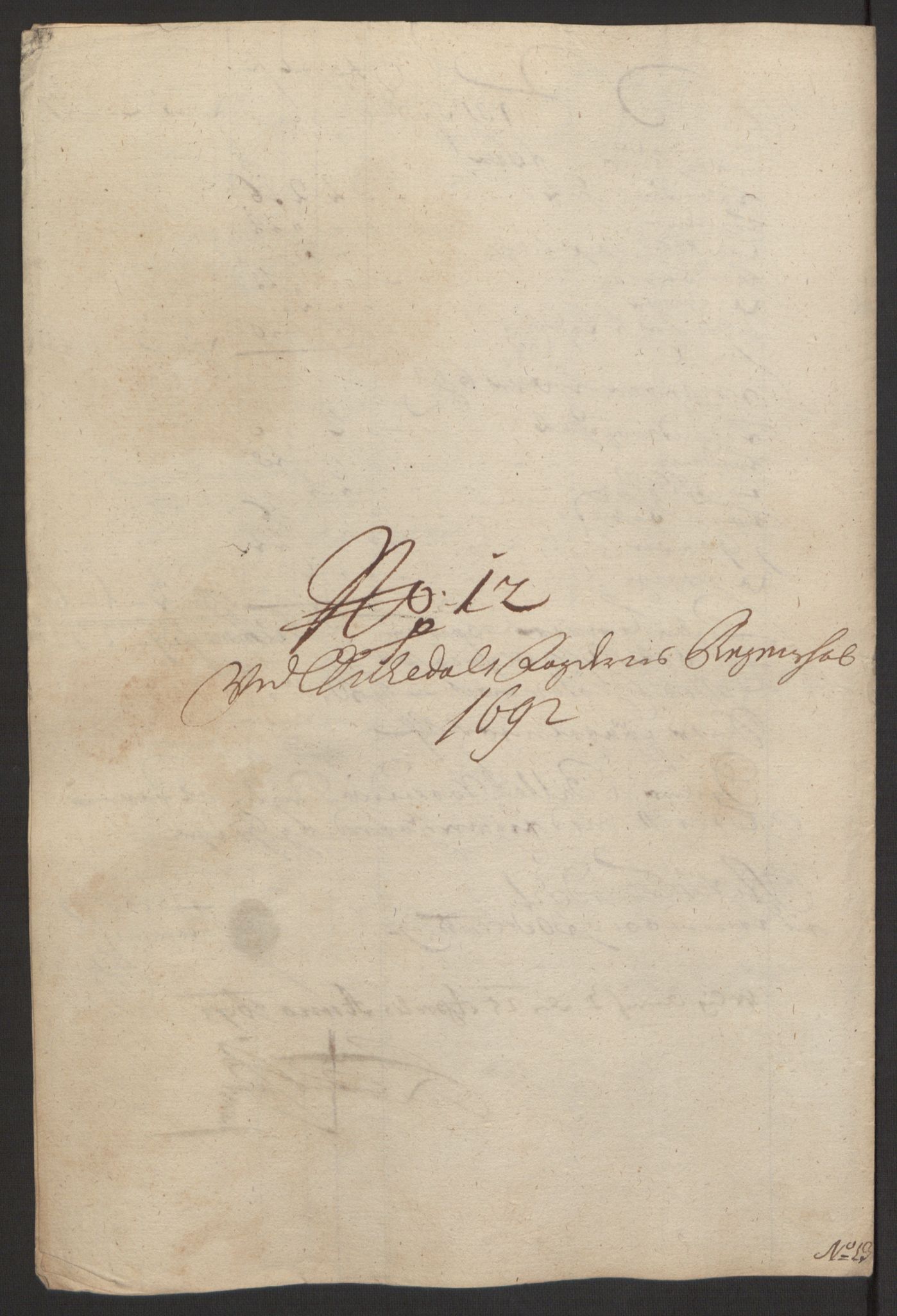 Rentekammeret inntil 1814, Reviderte regnskaper, Fogderegnskap, AV/RA-EA-4092/R58/L3937: Fogderegnskap Orkdal, 1691-1692, s. 377