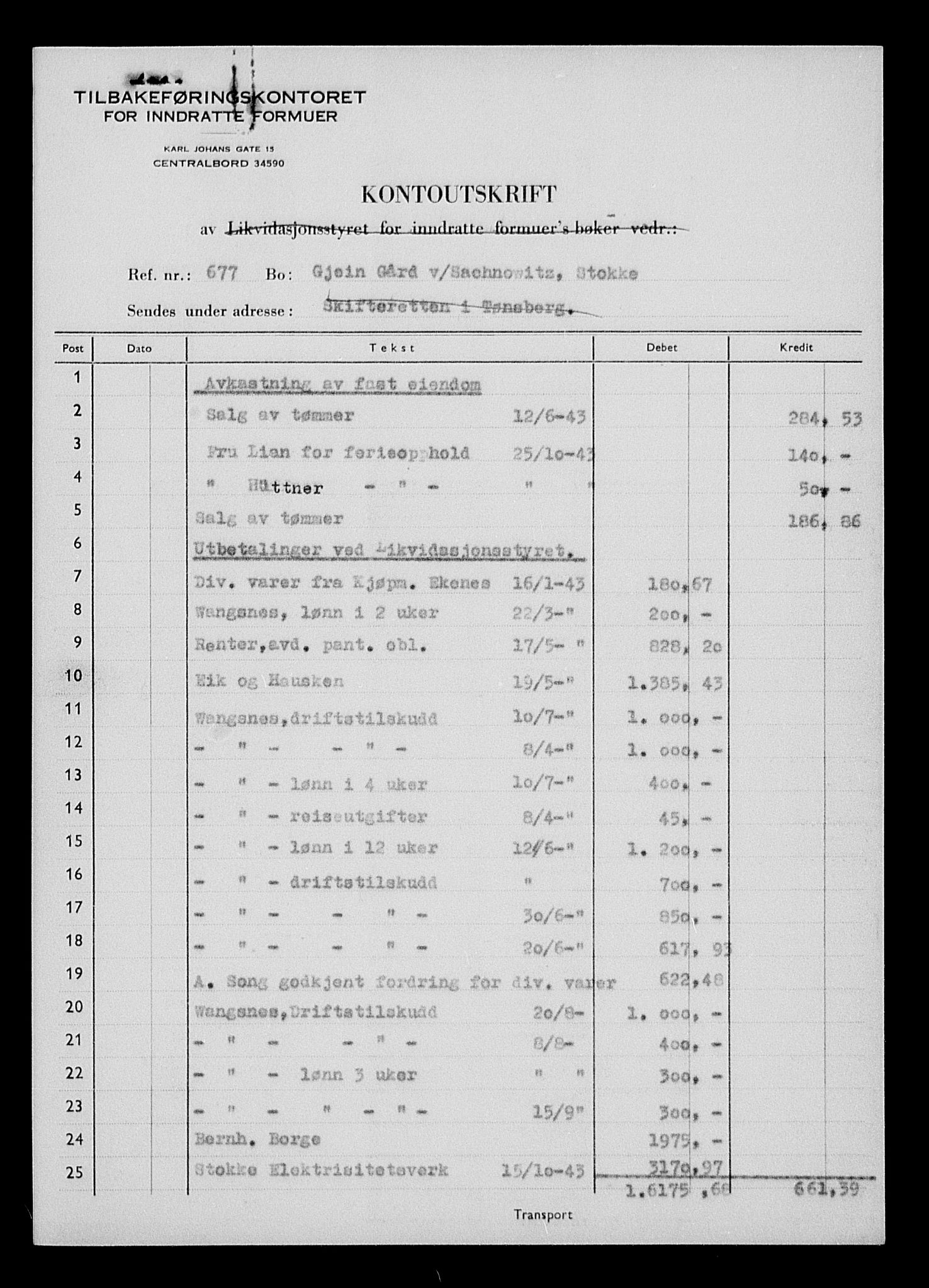 Justisdepartementet, Tilbakeføringskontoret for inndratte formuer, AV/RA-S-1564/H/Hc/Hcd/L1005: --, 1945-1947, s. 27