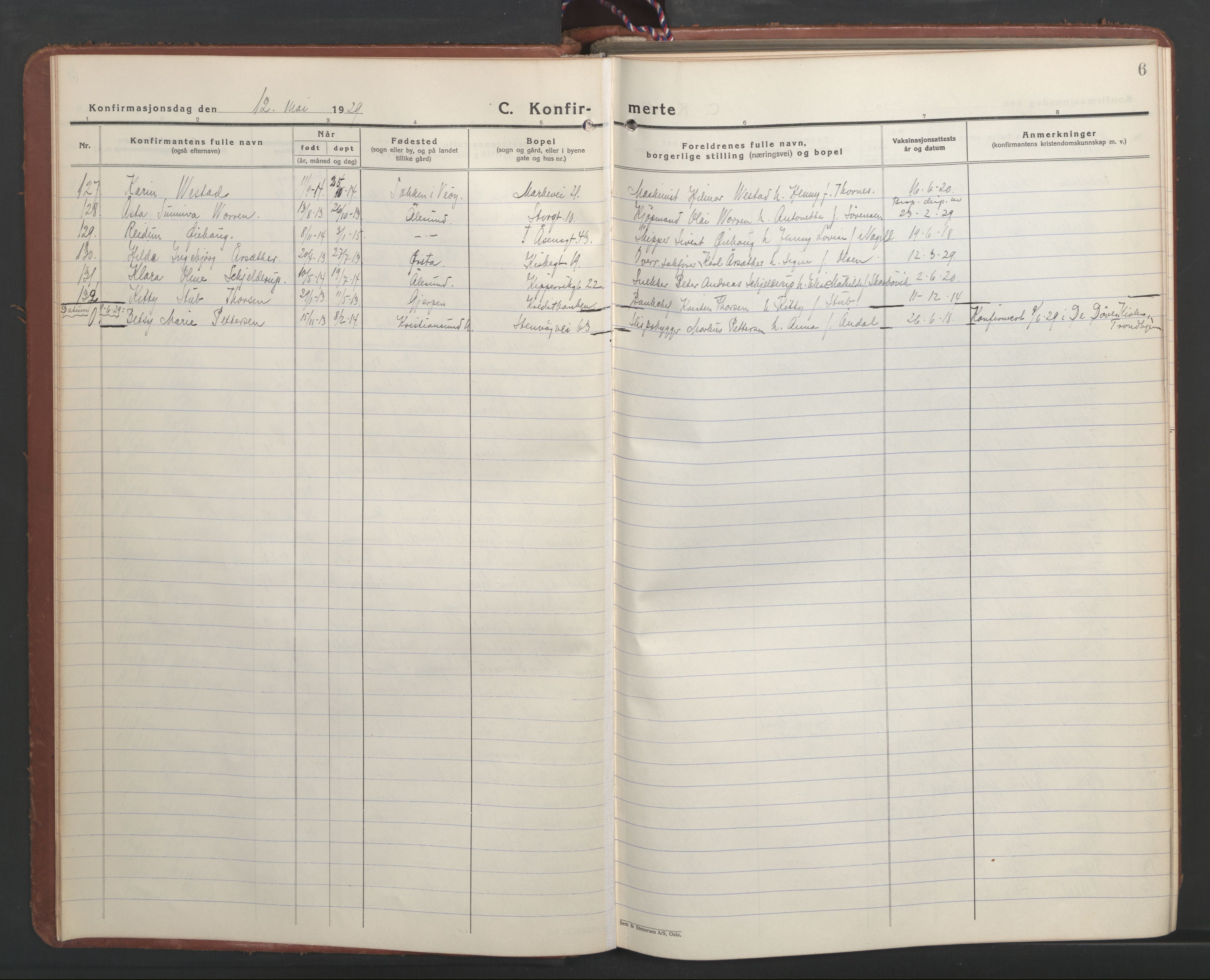 Ministerialprotokoller, klokkerbøker og fødselsregistre - Møre og Romsdal, AV/SAT-A-1454/529/L0477: Klokkerbok nr. 529C14, 1934-1949, s. 6