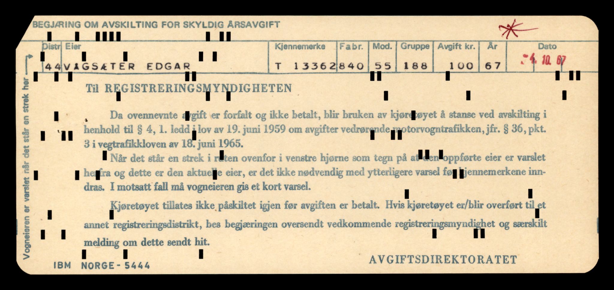 Møre og Romsdal vegkontor - Ålesund trafikkstasjon, AV/SAT-A-4099/F/Fe/L0039: Registreringskort for kjøretøy T 13361 - T 13530, 1927-1998, s. 13