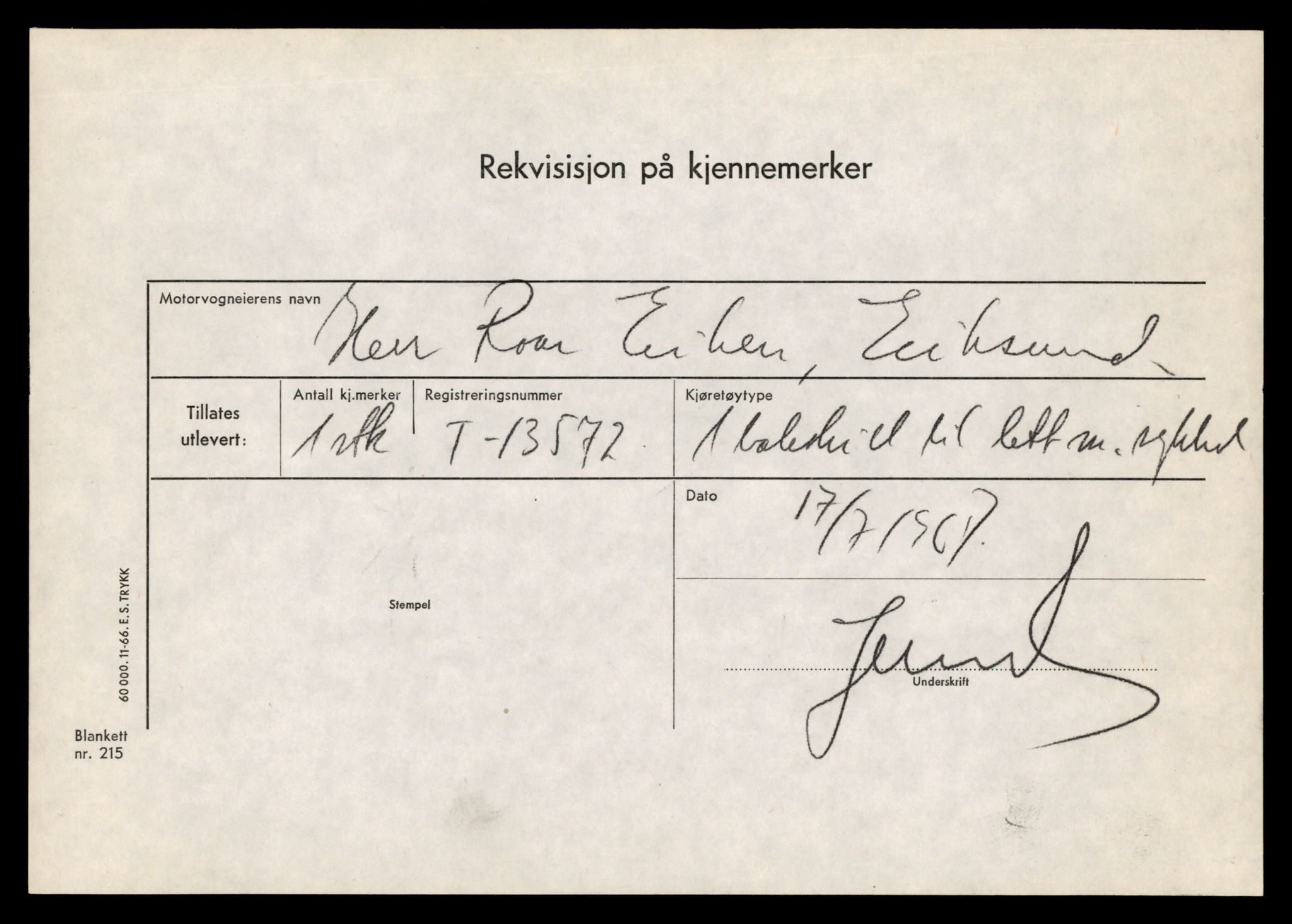 Møre og Romsdal vegkontor - Ålesund trafikkstasjon, AV/SAT-A-4099/F/Fe/L0040: Registreringskort for kjøretøy T 13531 - T 13709, 1927-1998, s. 769