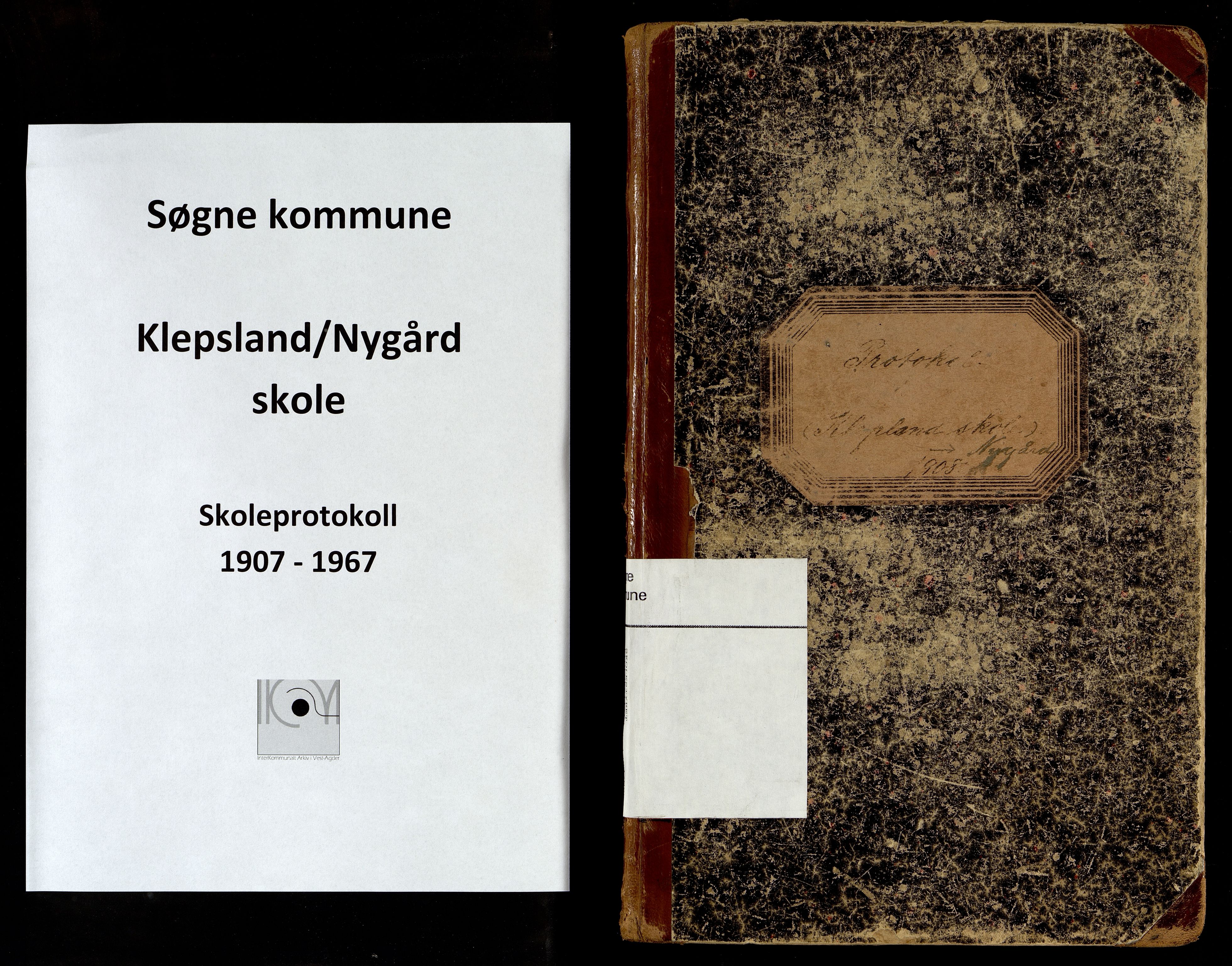 Søgne kommune - Klepland/Nygård Krets, ARKSOR/1018SØ554/H/L0001: Skoleprotokoll (d), 1907-1967