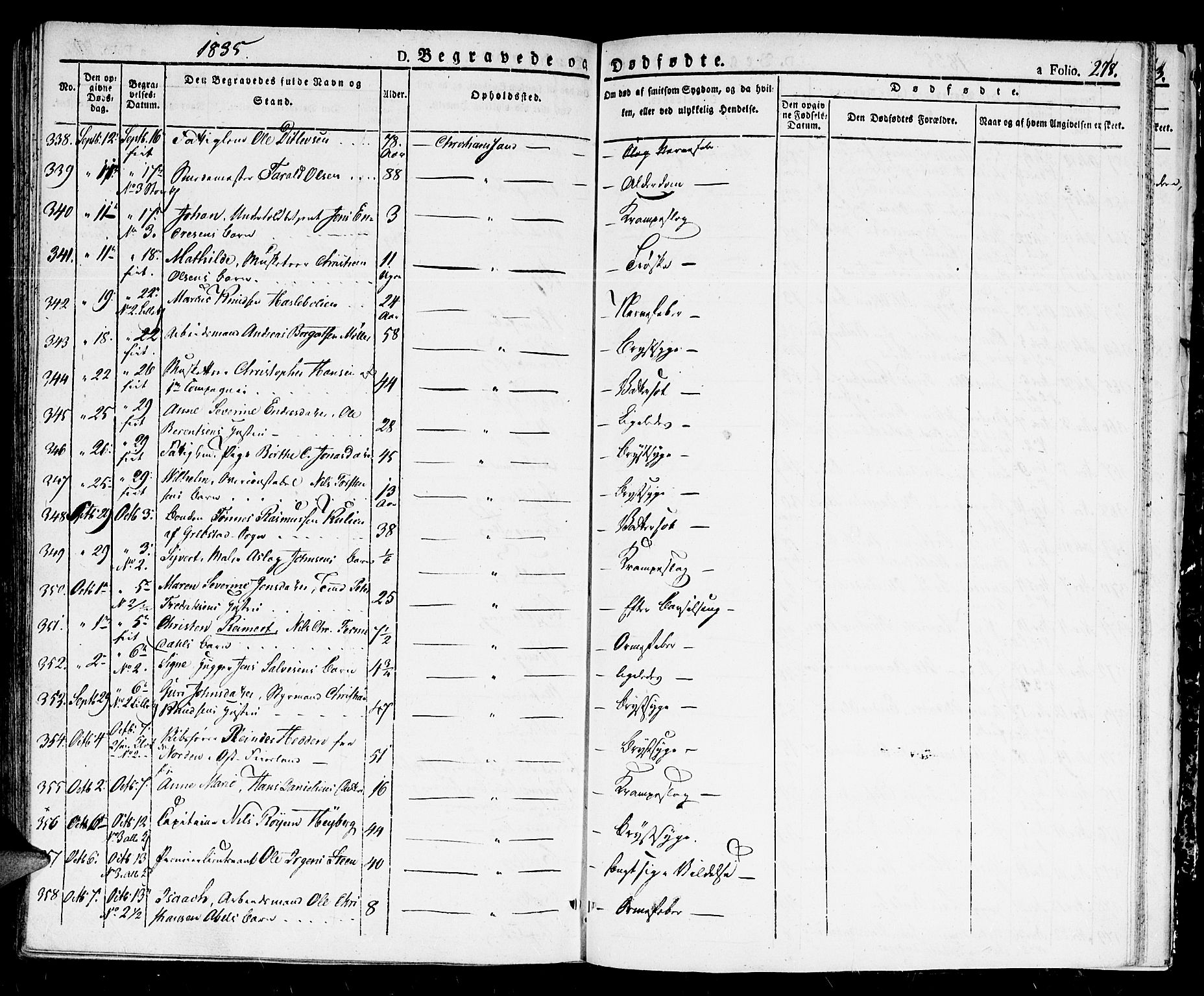 Kristiansand domprosti, AV/SAK-1112-0006/F/Fb/L0007: Klokkerbok nr. B 7, 1829-1837, s. 278