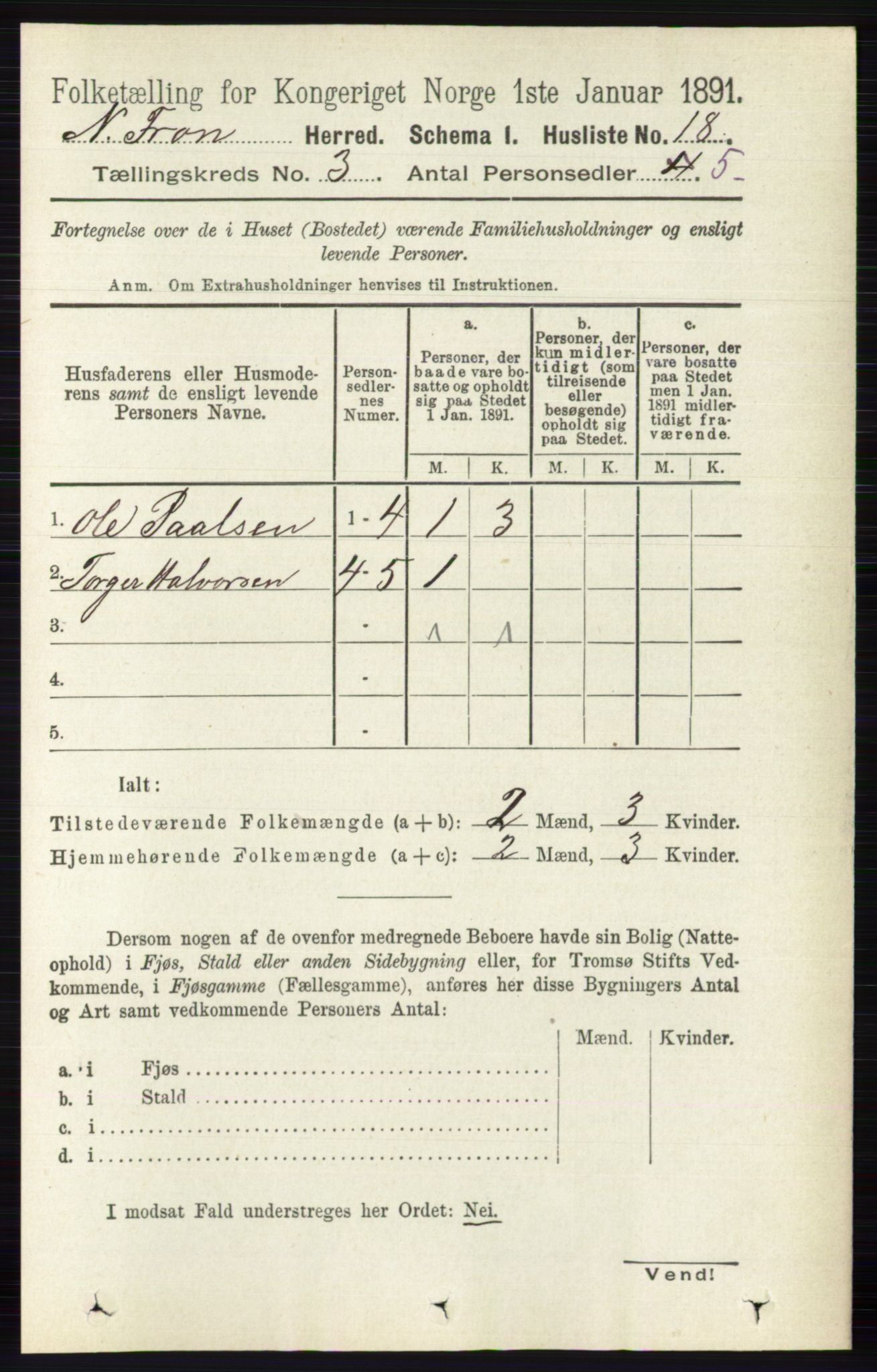RA, Folketelling 1891 for 0518 Nord-Fron herred, 1891, s. 774