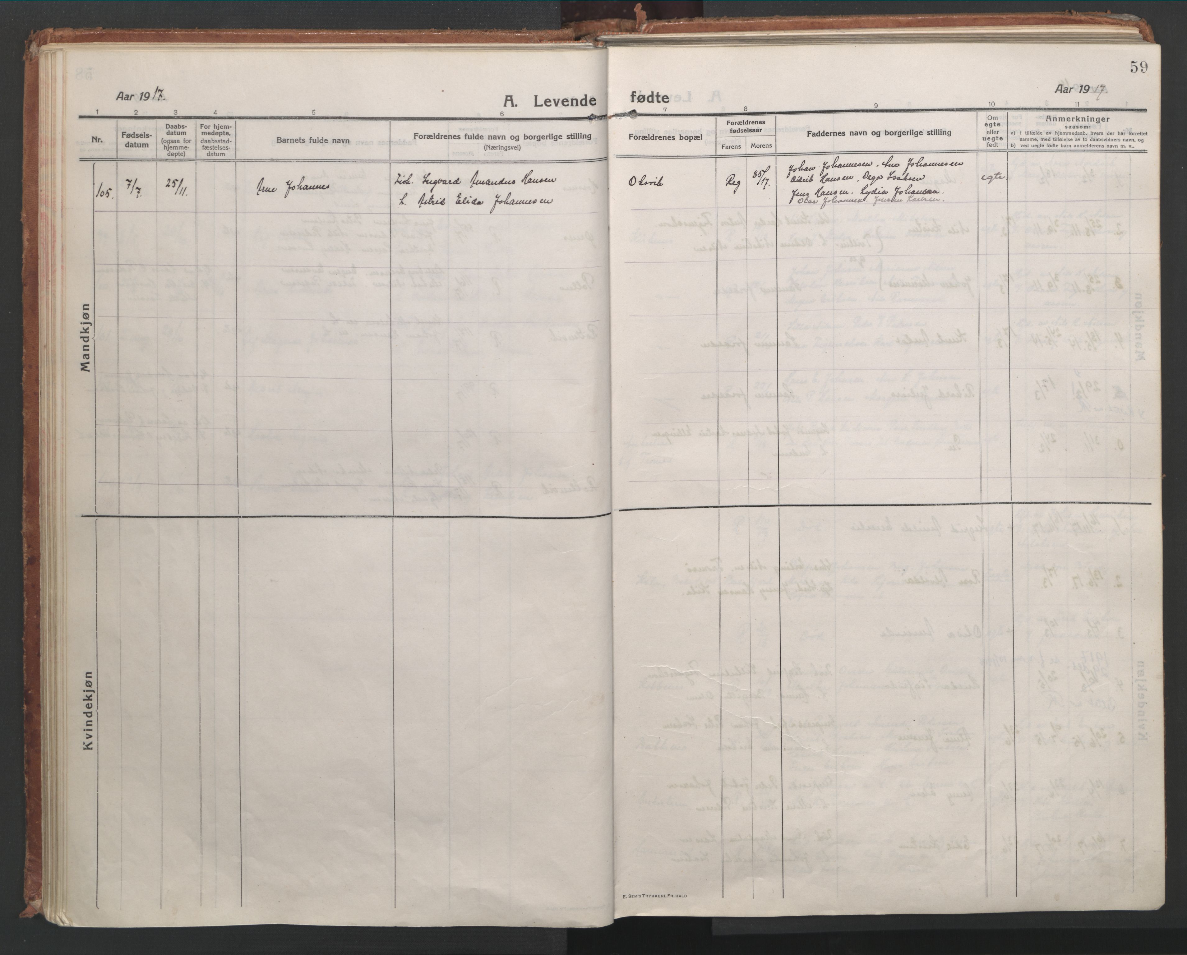 Lyngen sokneprestembete, AV/SATØ-S-1289/H/He/Hea/L0012kirke: Ministerialbok nr. 12, 1914-1923, s. 59