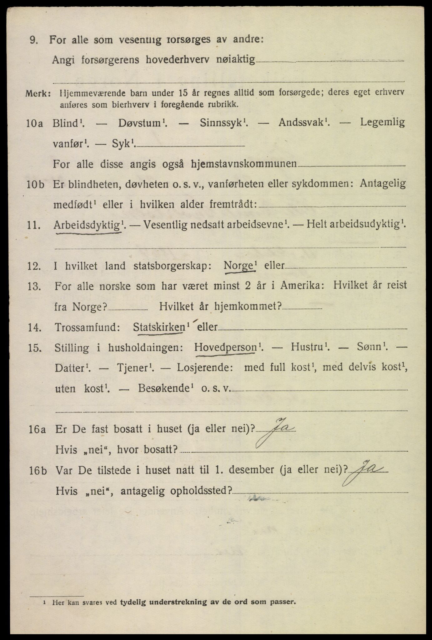 SAK, Folketelling 1920 for 1018 Søgne herred, 1920, s. 1874