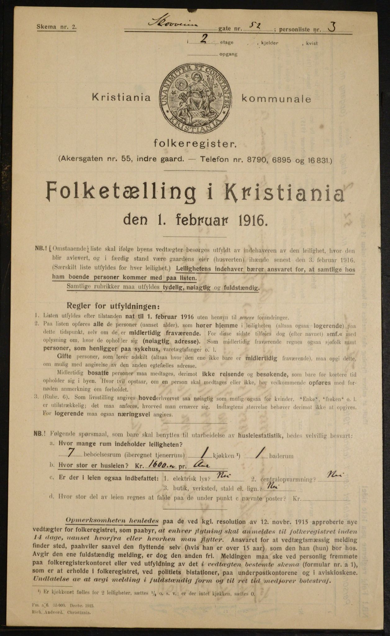 OBA, Kommunal folketelling 1.2.1916 for Kristiania, 1916, s. 99372