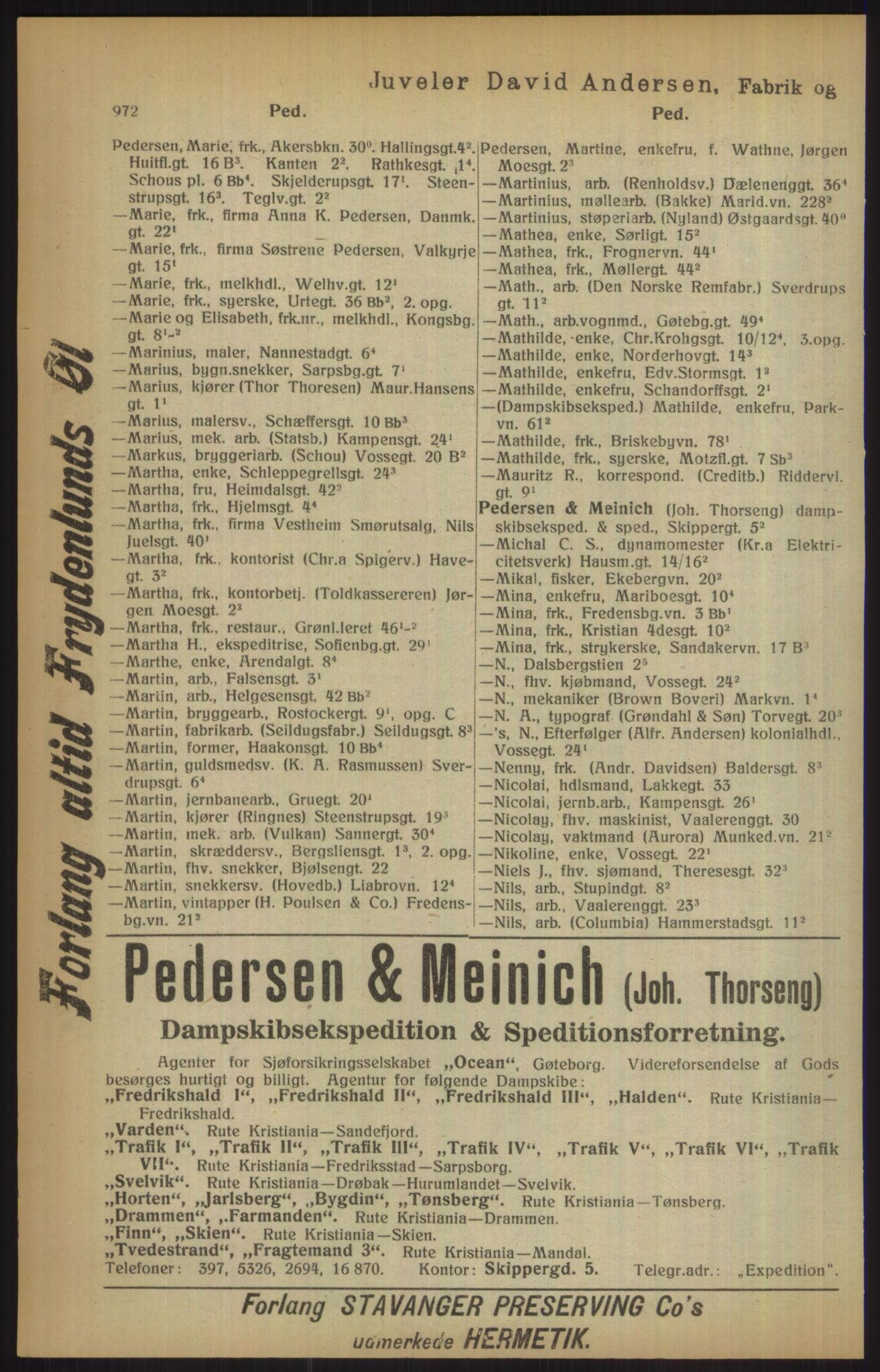 Kristiania/Oslo adressebok, PUBL/-, 1915, s. 972